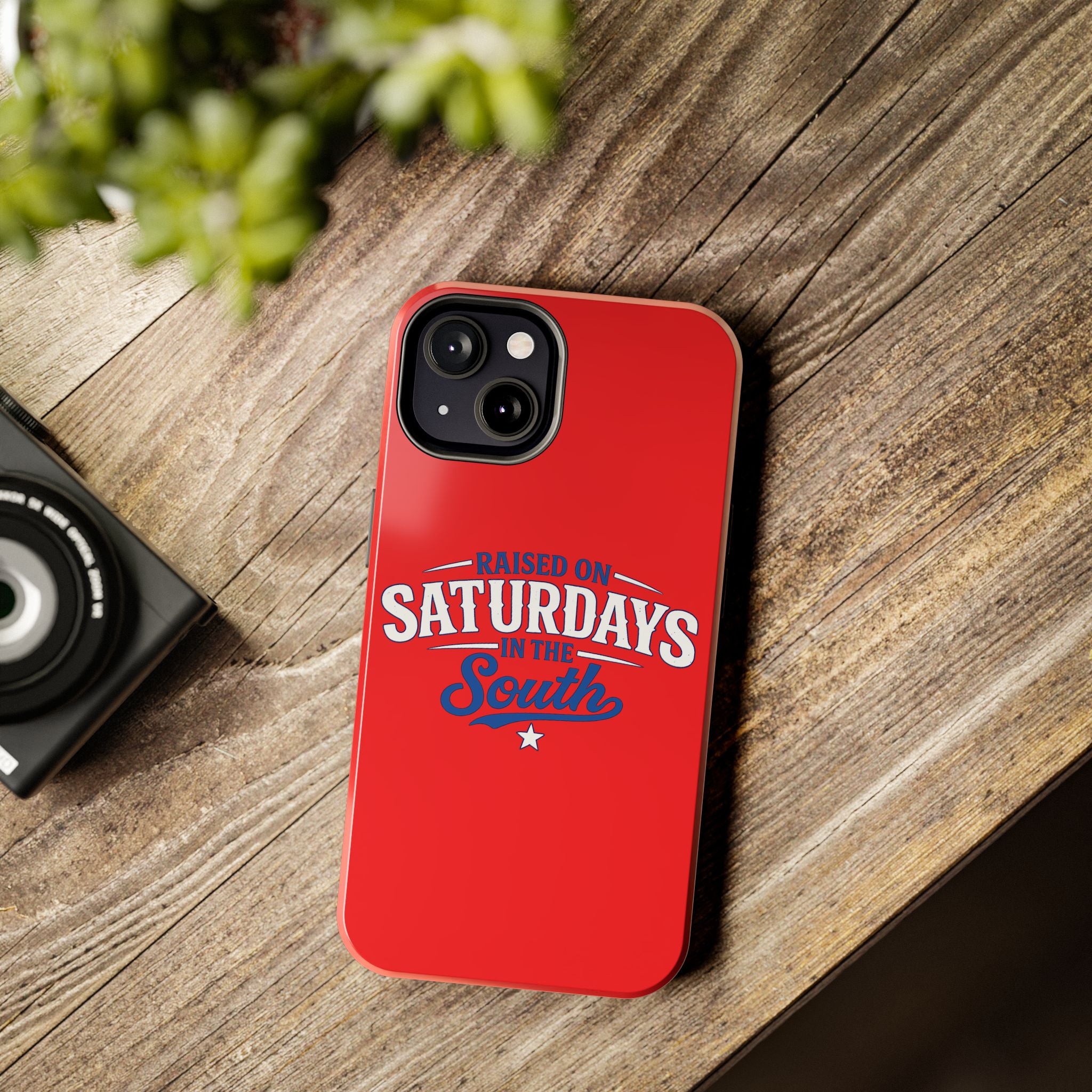 Raised On Saturdays In The South Phone Case-(red)
