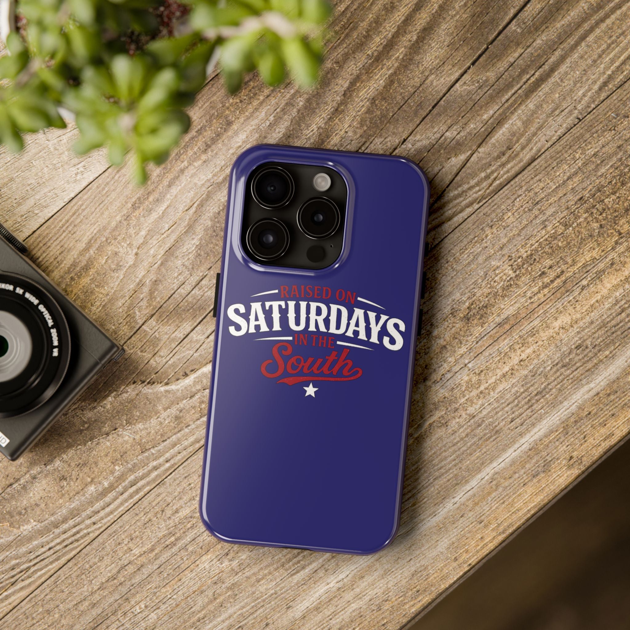 Raised on Saturdays in the South Phone Case-(blue)
