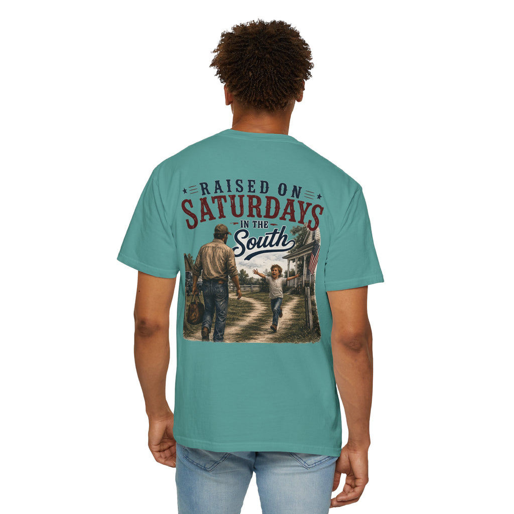 Raised On Saturdays In The South T-Shirt Boy Dad-"Daddy's Home"