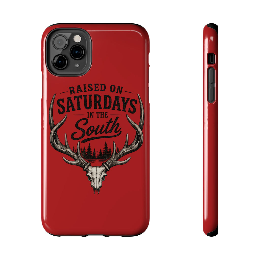 Raised On Saturdays In The South Phone Case-Spread Runs Deep In The Woods-(red)