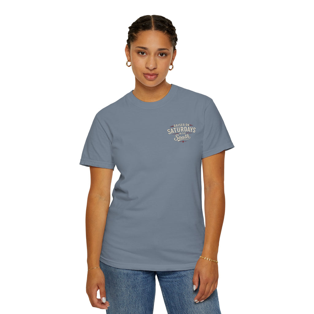Raised On Saturdays In The South T-Shirt- Mud Park Saturdays