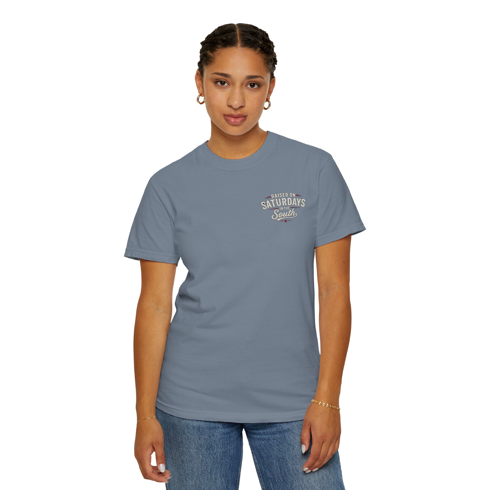 Raised On Saturdays In The South T-Shirt- Mud Park Saturdays