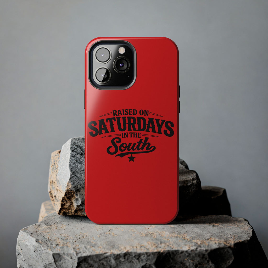 Raised On Saturdays In The South Phone Case-(red)