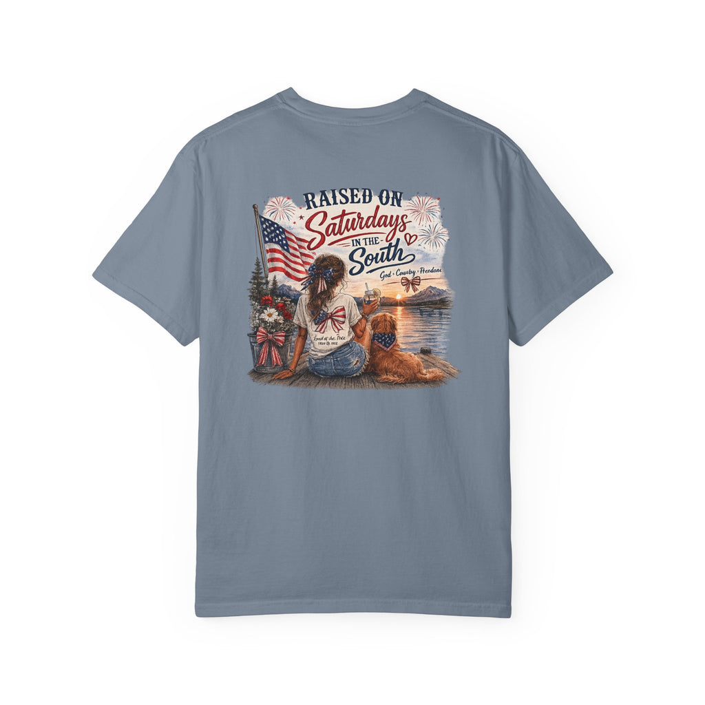 Raised On Saturdays In The South T-Shirt- 4th Of July lake Day