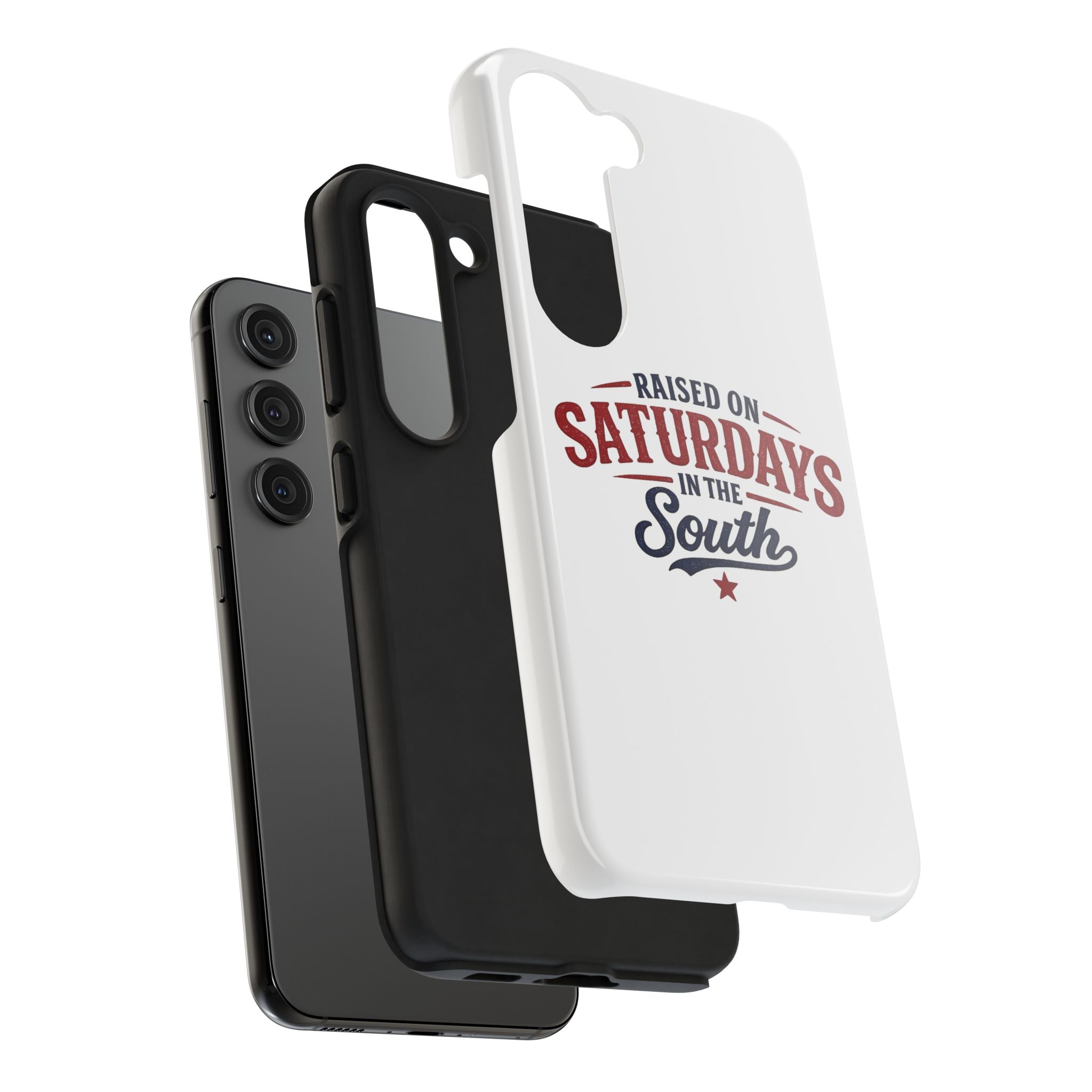 Raised On Saturdays In The South Phone Case- (white)