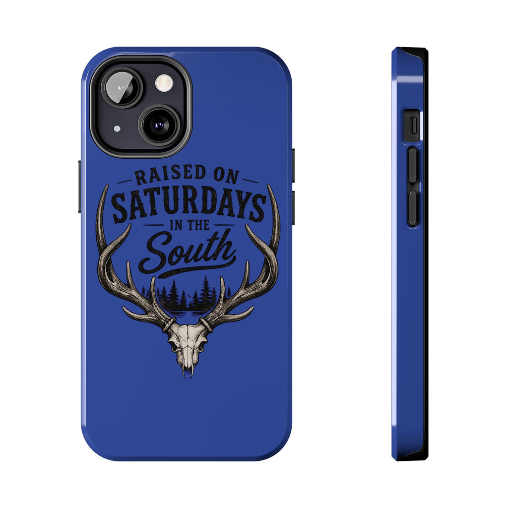 Raised On Saturdays In The South Phone Case - The Spread Runs Deep In The Woods-(blue)