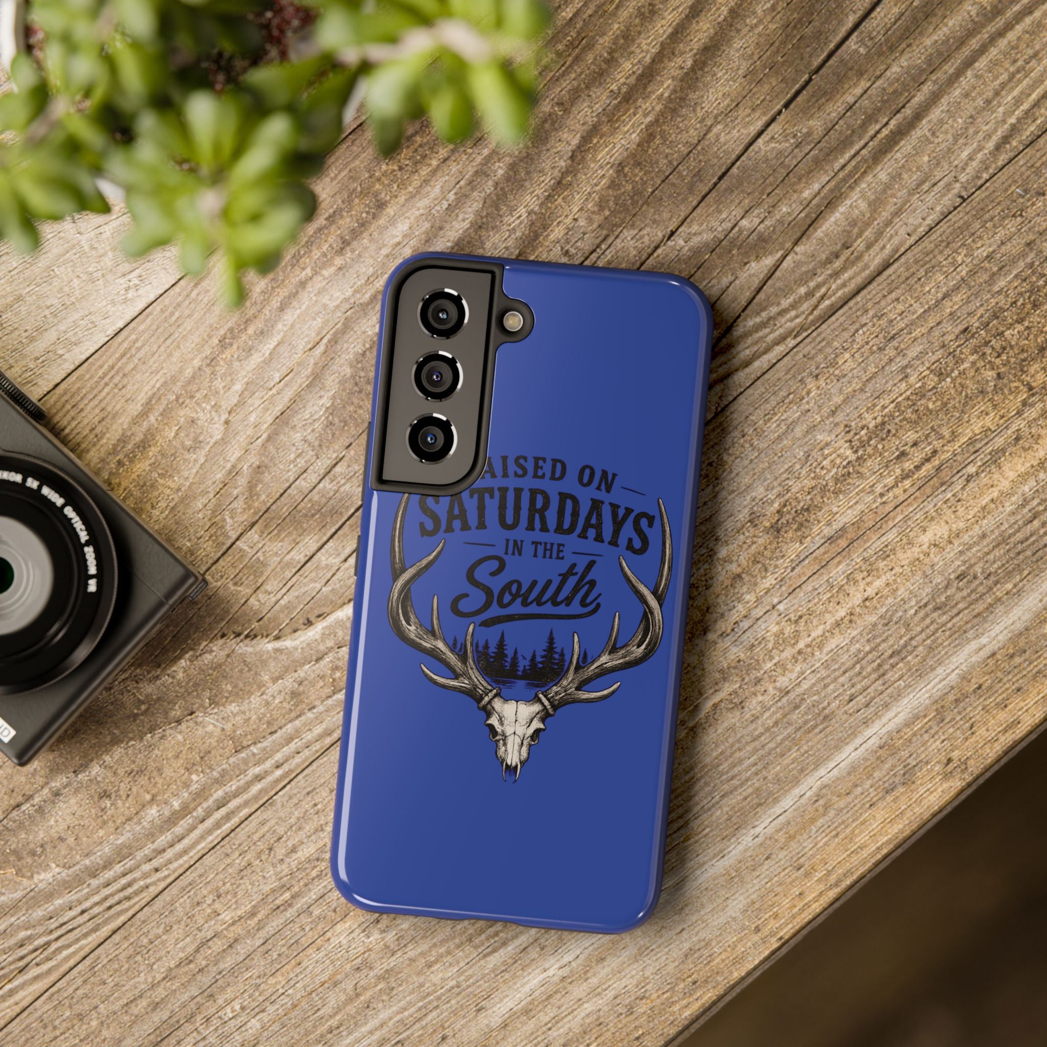 Raised On Saturdays In The South Phone Case - The Spread Runs Deep In The Woods-(blue)