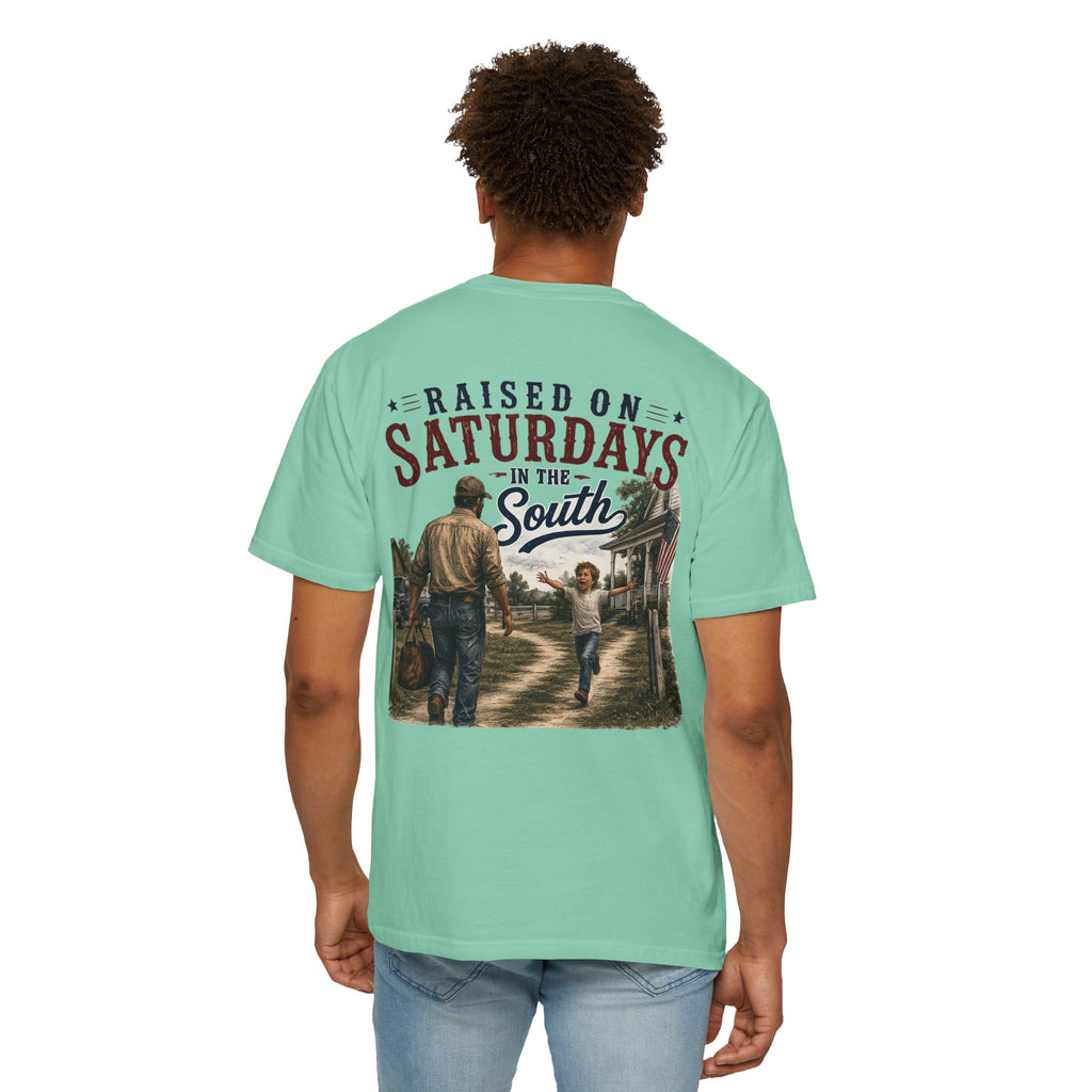 Raised On Saturdays In The South T-Shirt Boy Dad-"Daddy's Home"