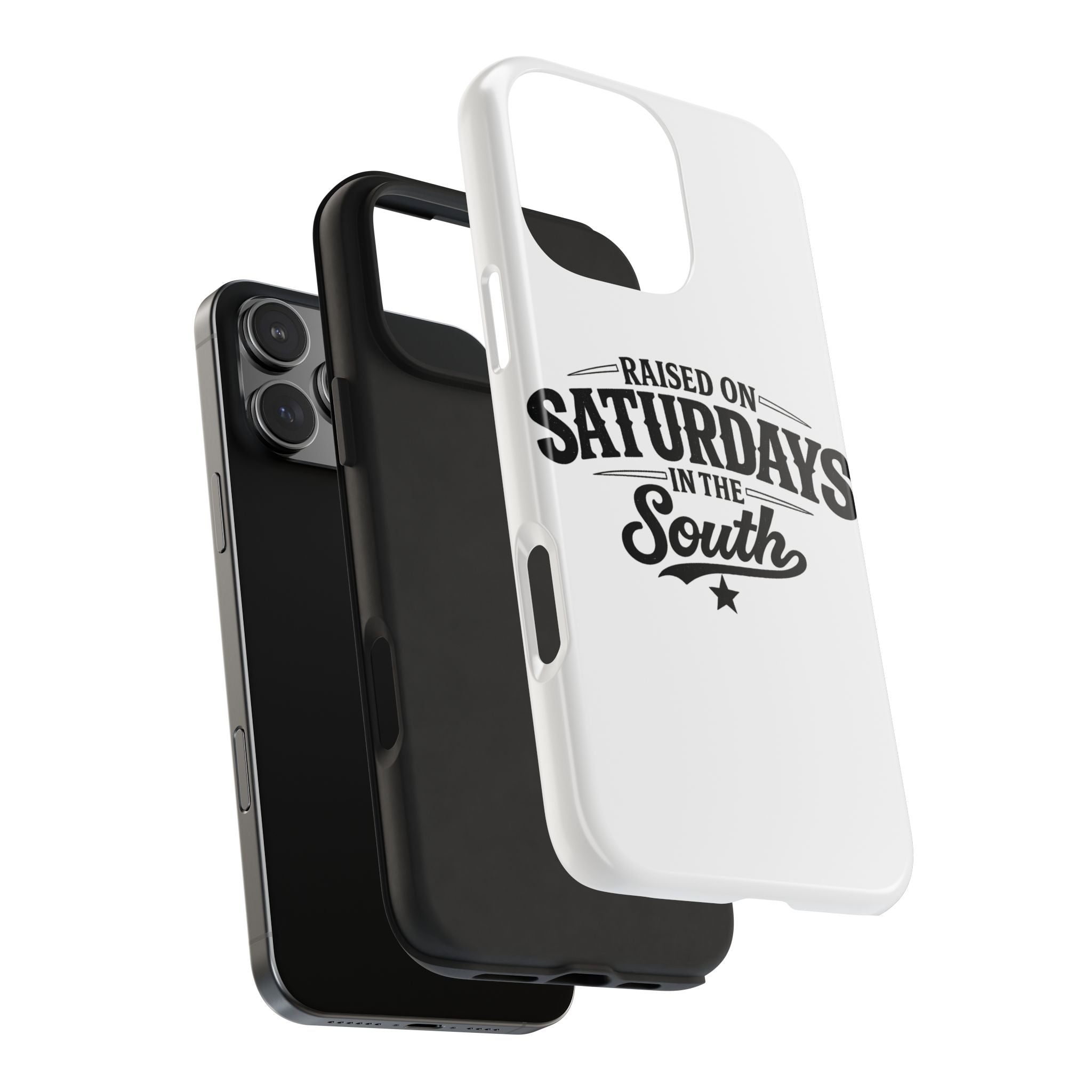 Raised On Saturdays In The South Phone Case-(white)