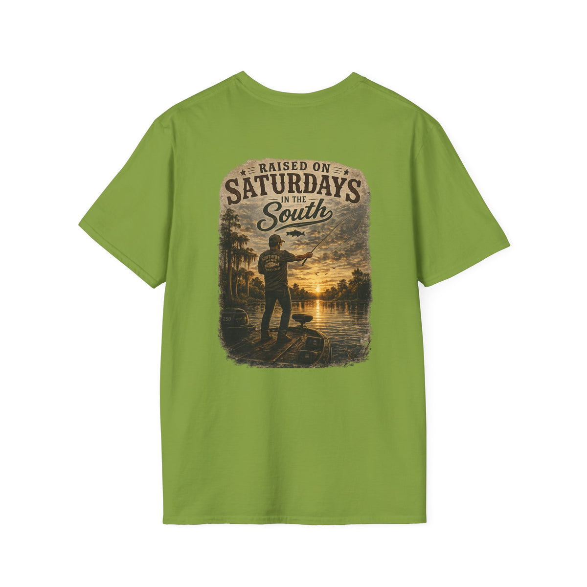 "Raised On Saturdays In The South" Vintage T-Shirt-Saturdays Are Made For Fishin