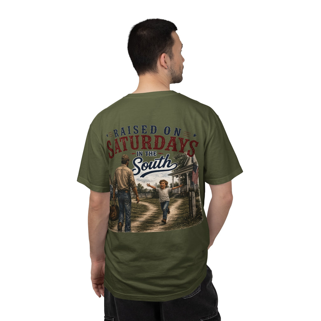 Raised On Saturdays In The South T-Shirt Boy Dad-"Daddy's Home"
