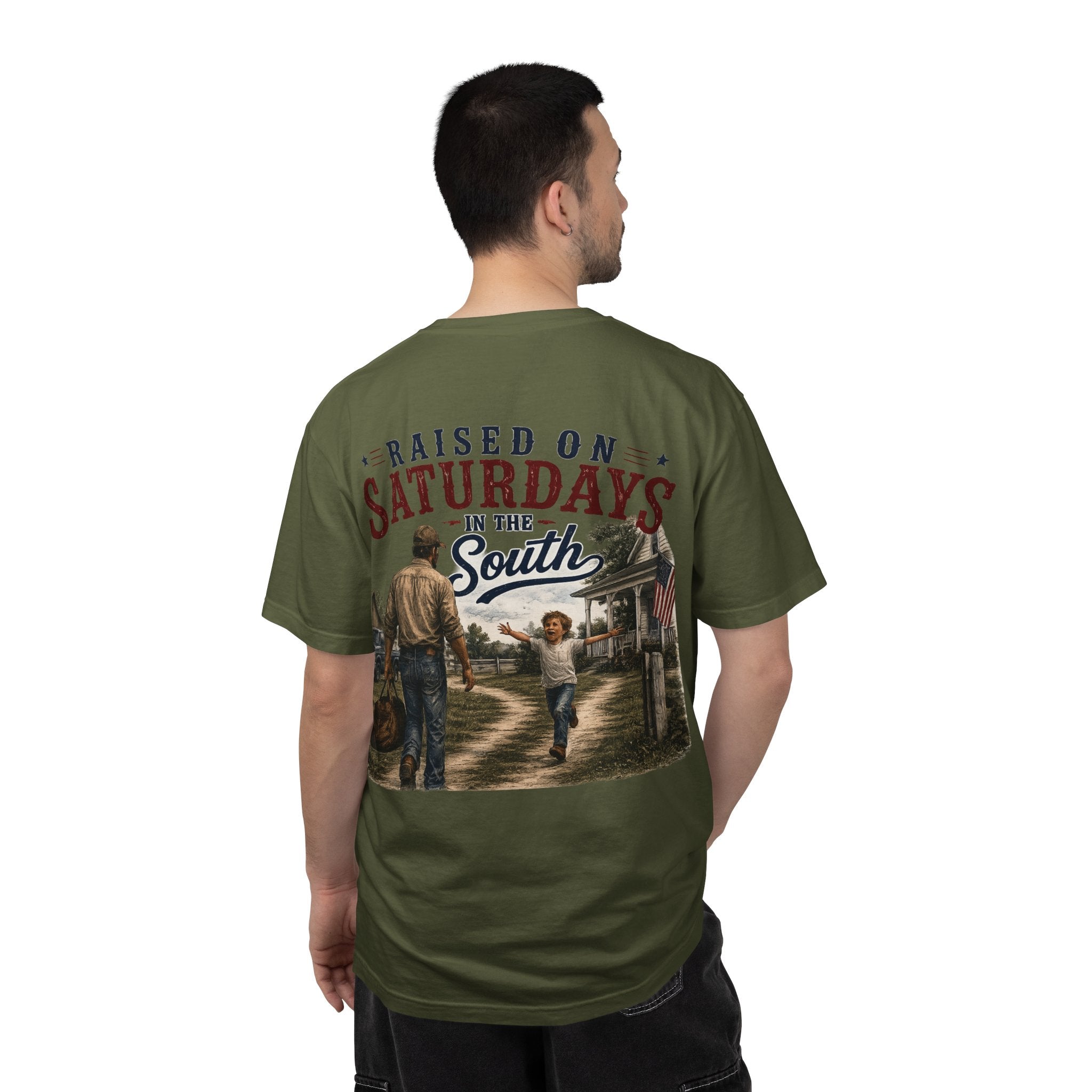 Raised On Saturdays In The South T-Shirt Boy Dad-"Daddy's Home"