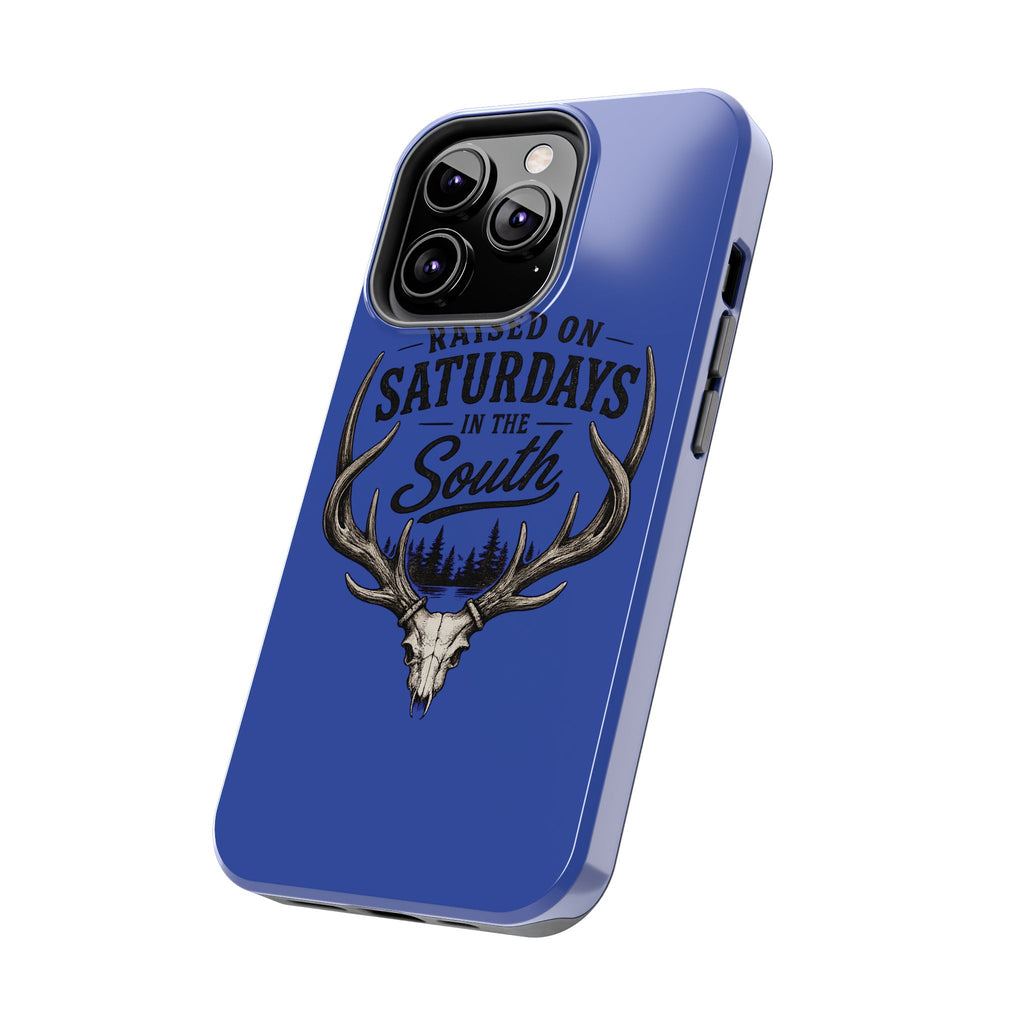 Raised On Saturdays In The South Phone Case - The Spread Runs Deep In The Woods-(blue)
