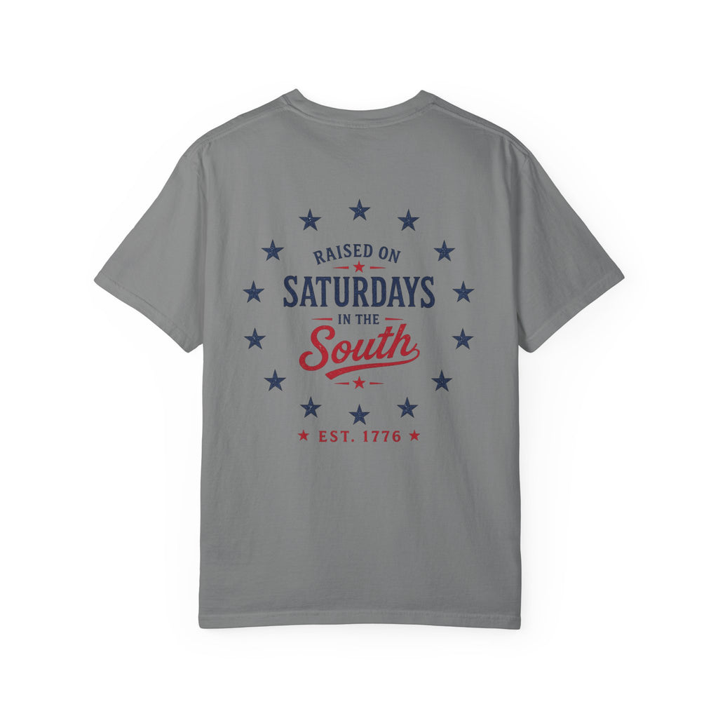 Raised On Saturdays In The South T-Shirt — Circle Of Freedom-4th Of July Collection