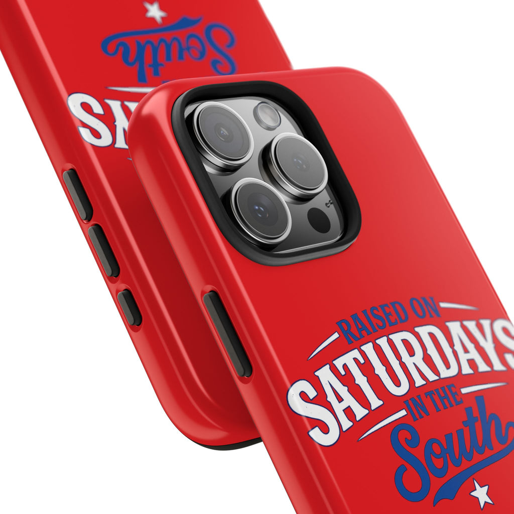 Raised On Saturdays In The South Phone Case-(red)