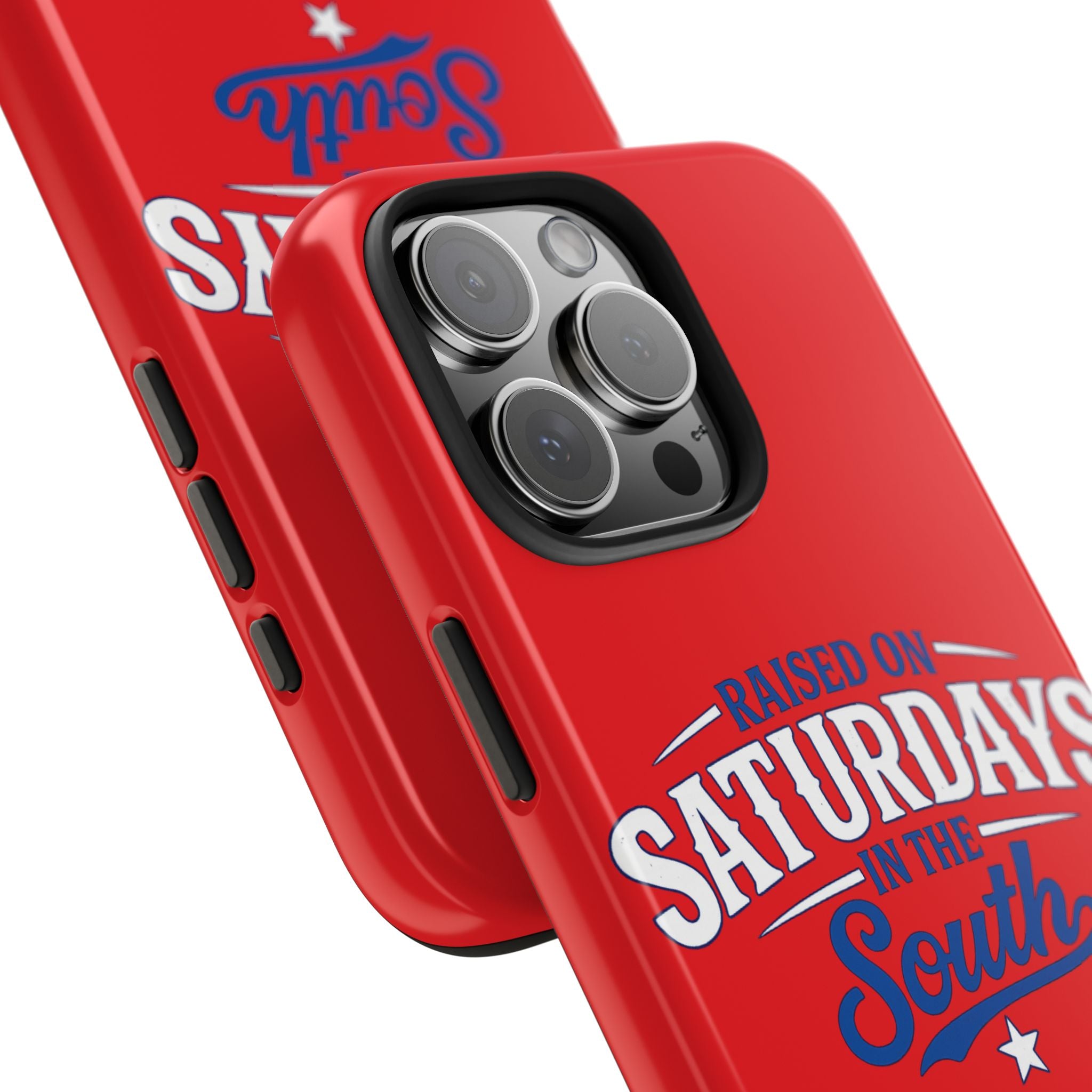 Raised On Saturdays In The South Phone Case-(red)