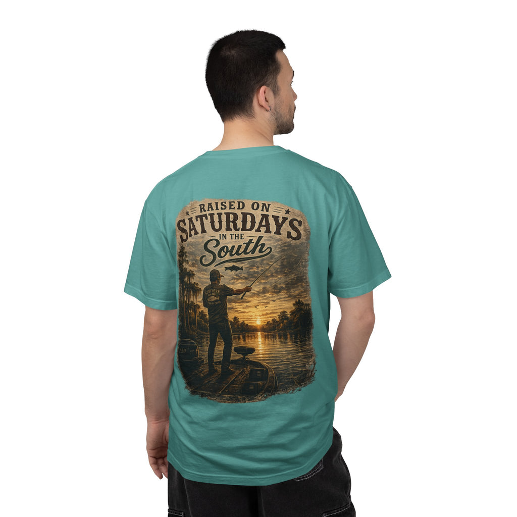 Raised On Saturdays In The South T-Shirt — Saturdays Are Made For Fishin