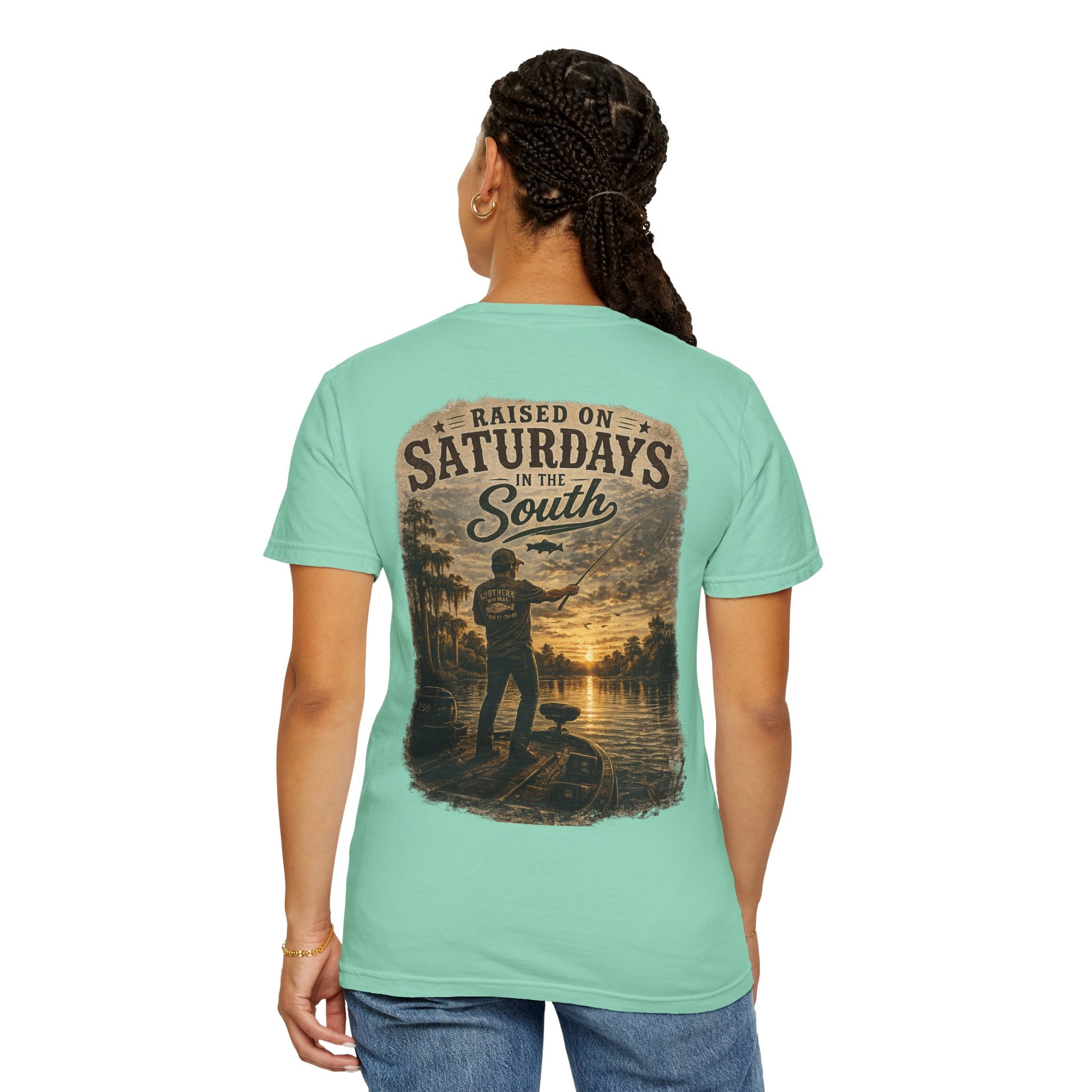 Raised On Saturdays In The South T-Shirt — Saturdays Are Made For Fishin