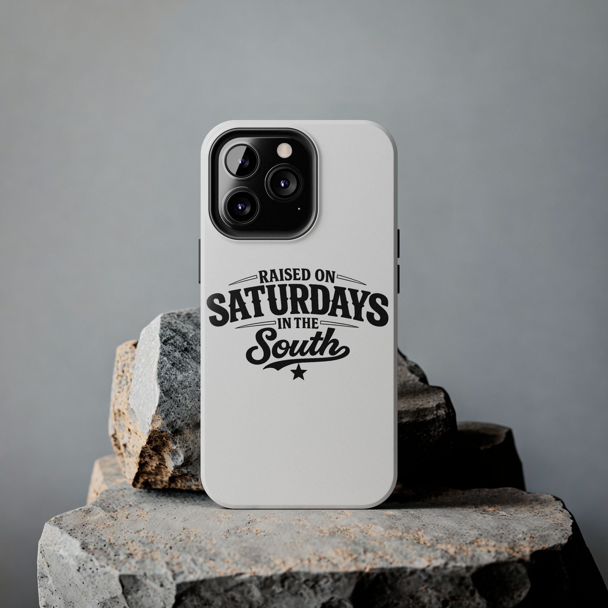 Raised On Saturdays In The South Phone Case-(white)