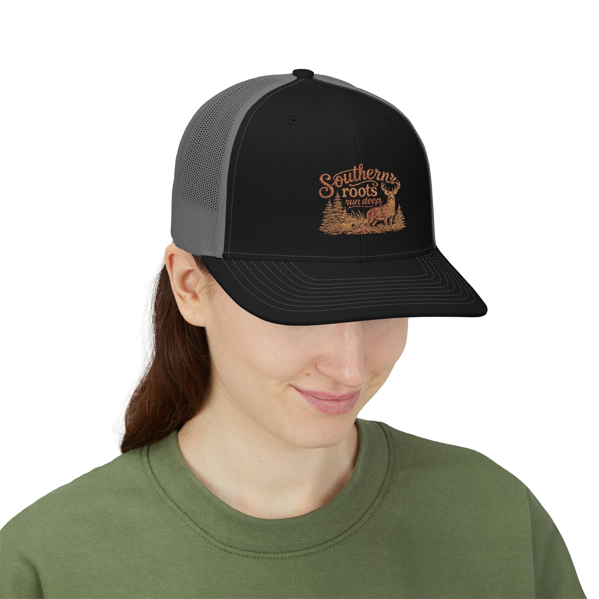 Snapback Trucker Cap - "Southern Roots Run Deep"