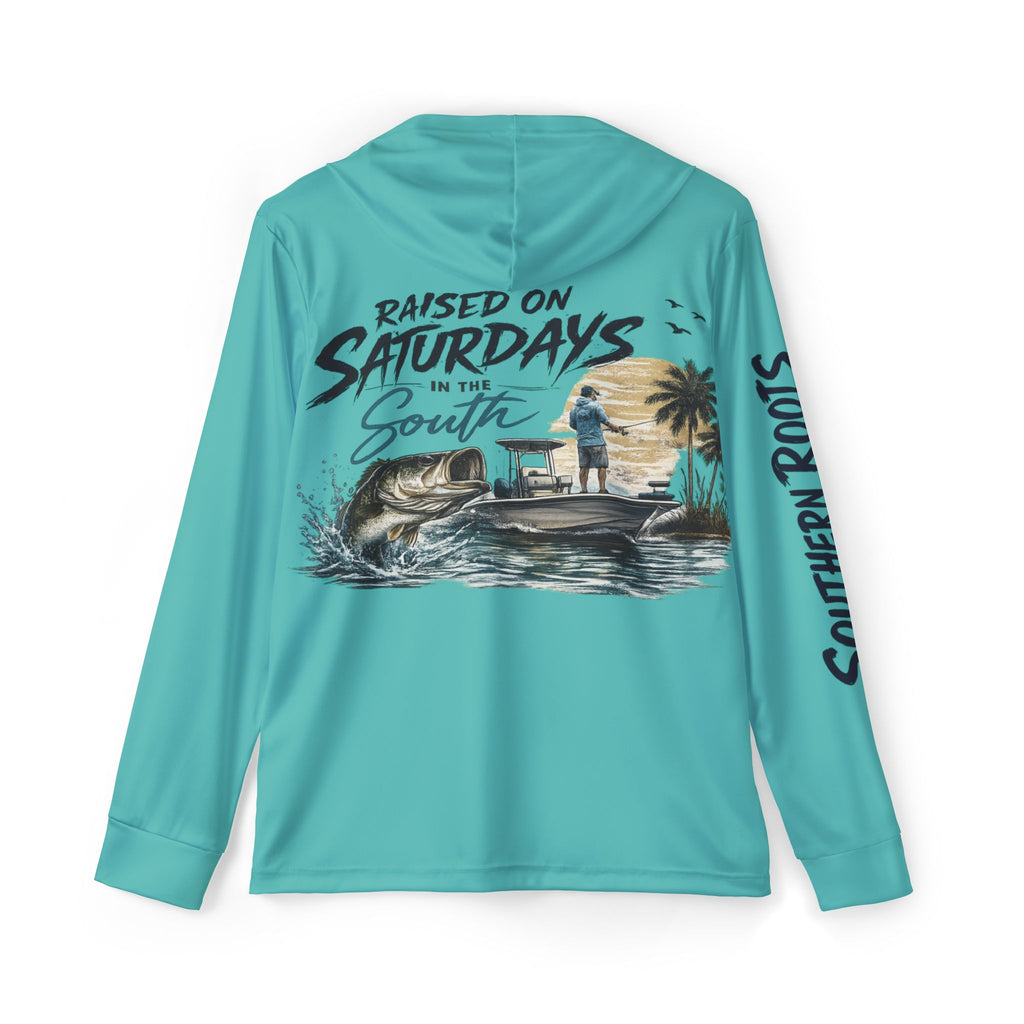 Raised On Saturdays In The South - performance hoodie- Southern Roots Timeless Tradition fishing