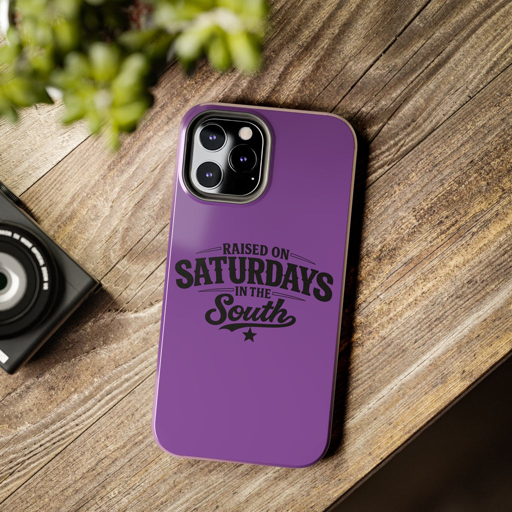 Raised On Saturdays In The South Phone Case-(purple)