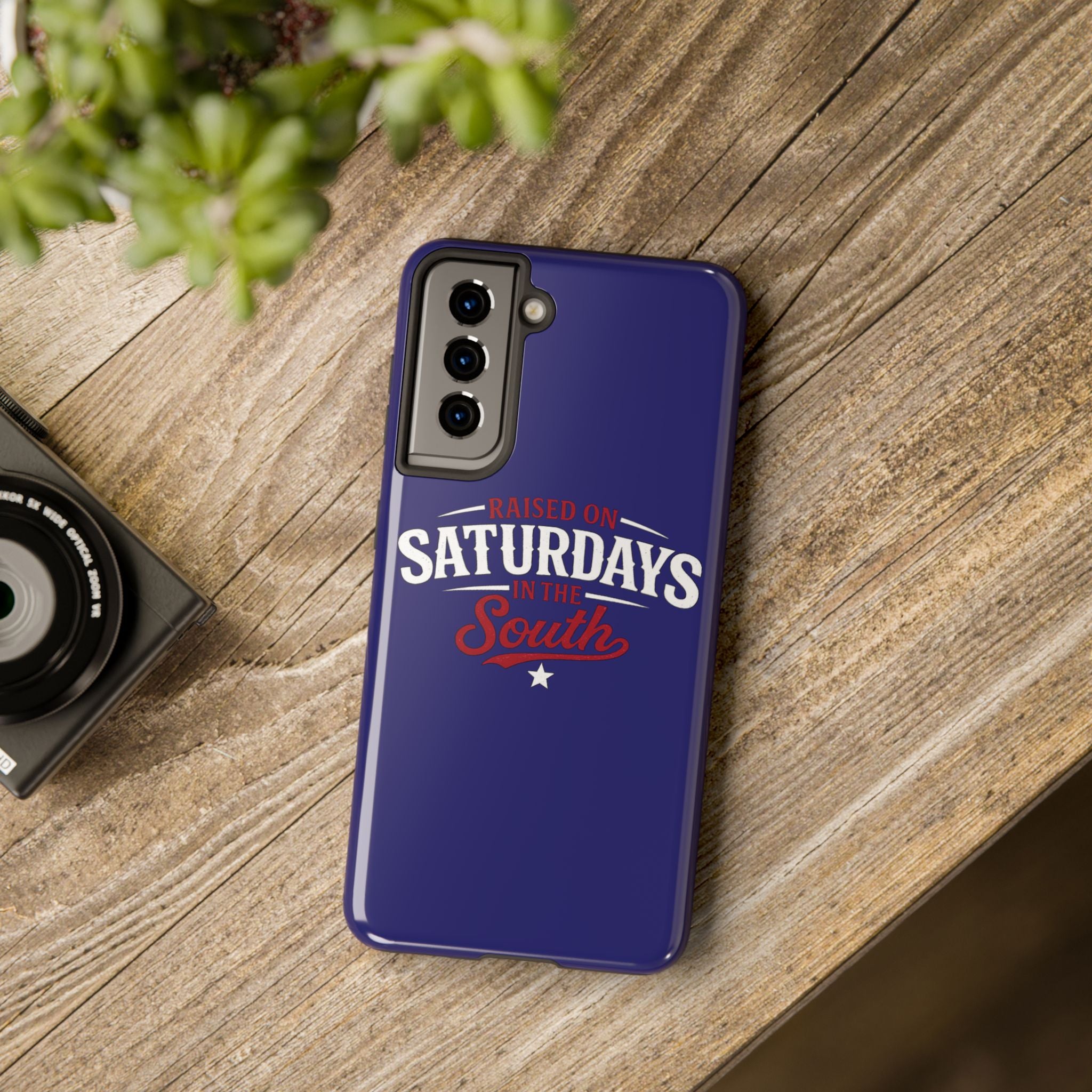 Raised on Saturdays in the South Phone Case-(blue)