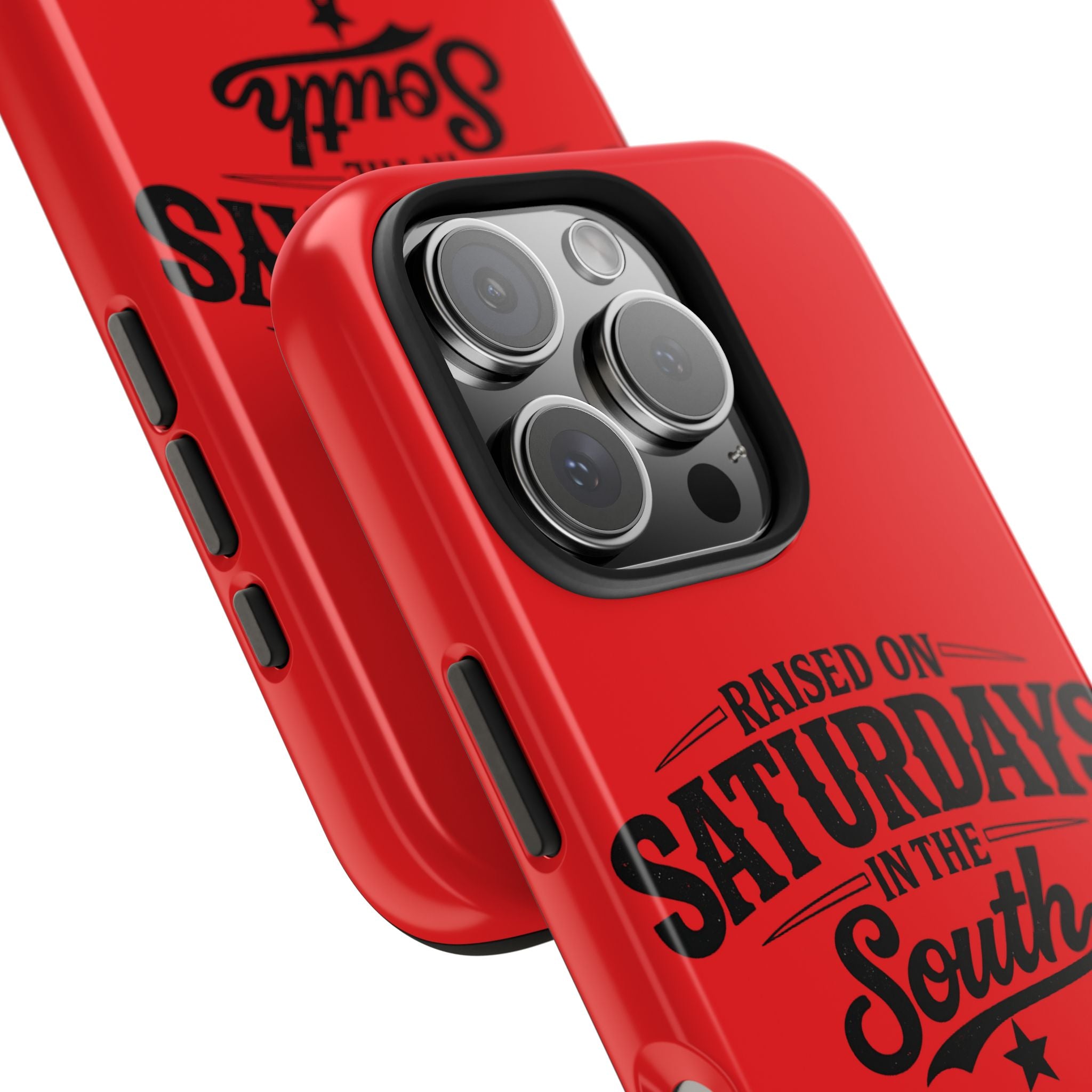 Raised On Saturdays In The South Phone Case-(red)