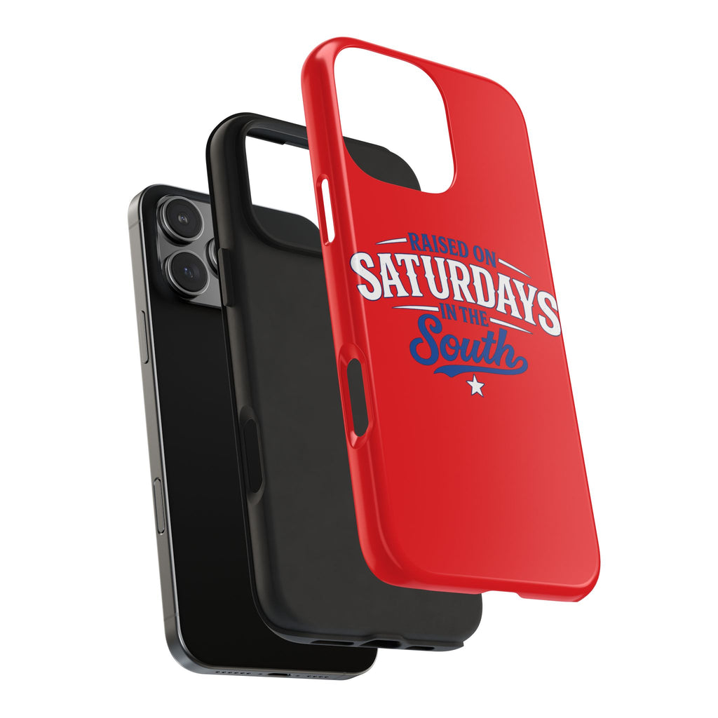 Raised On Saturdays In The South Phone Case-(red)