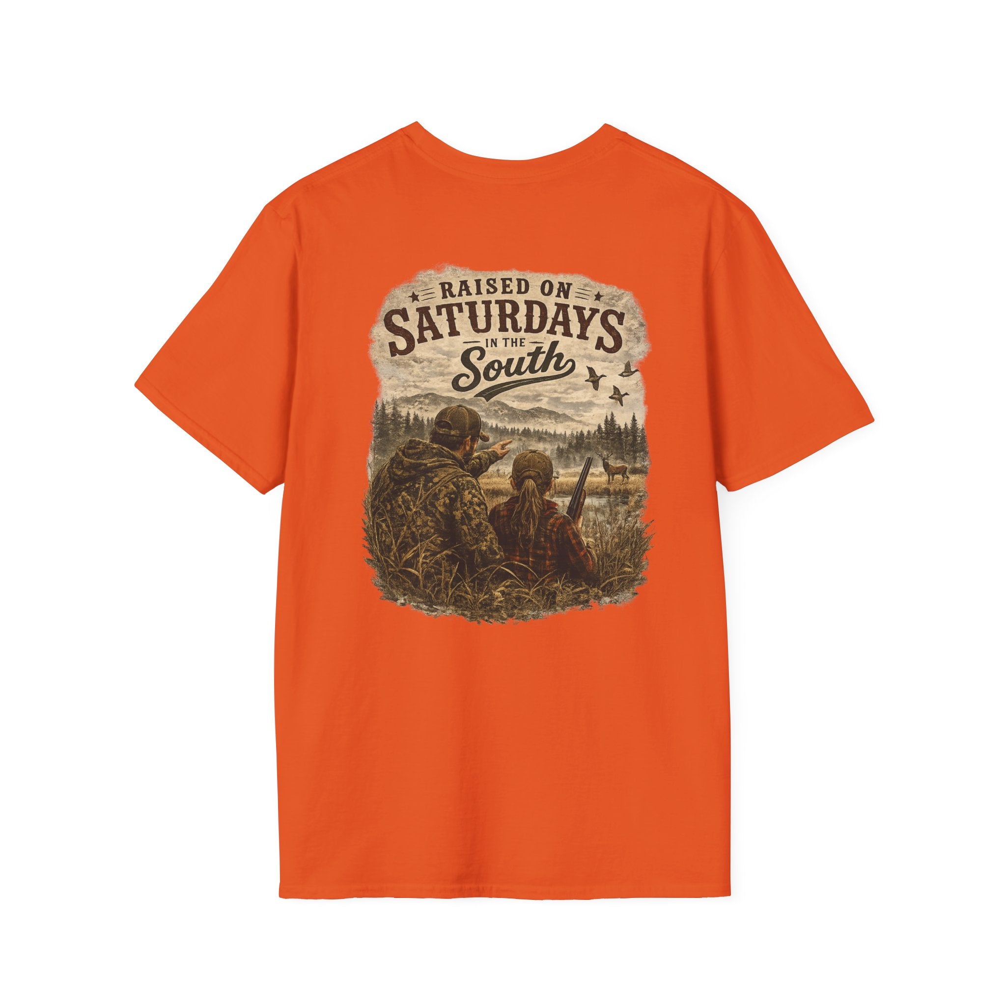 Raised On Saturdays In The South Vintage T-Shirt-Girl Dad Hunting Buddies