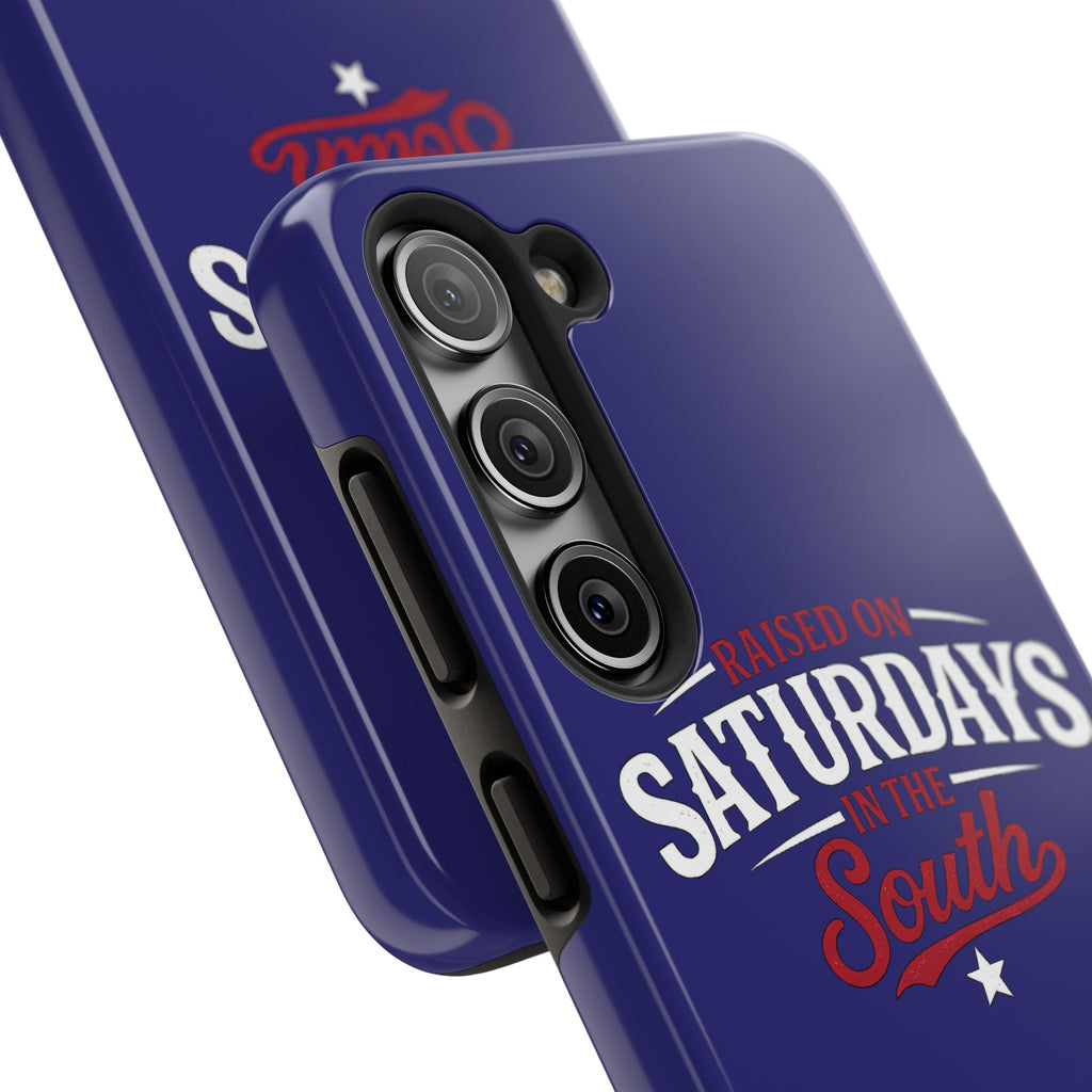 Raised on Saturdays in the South Phone Case-(blue)