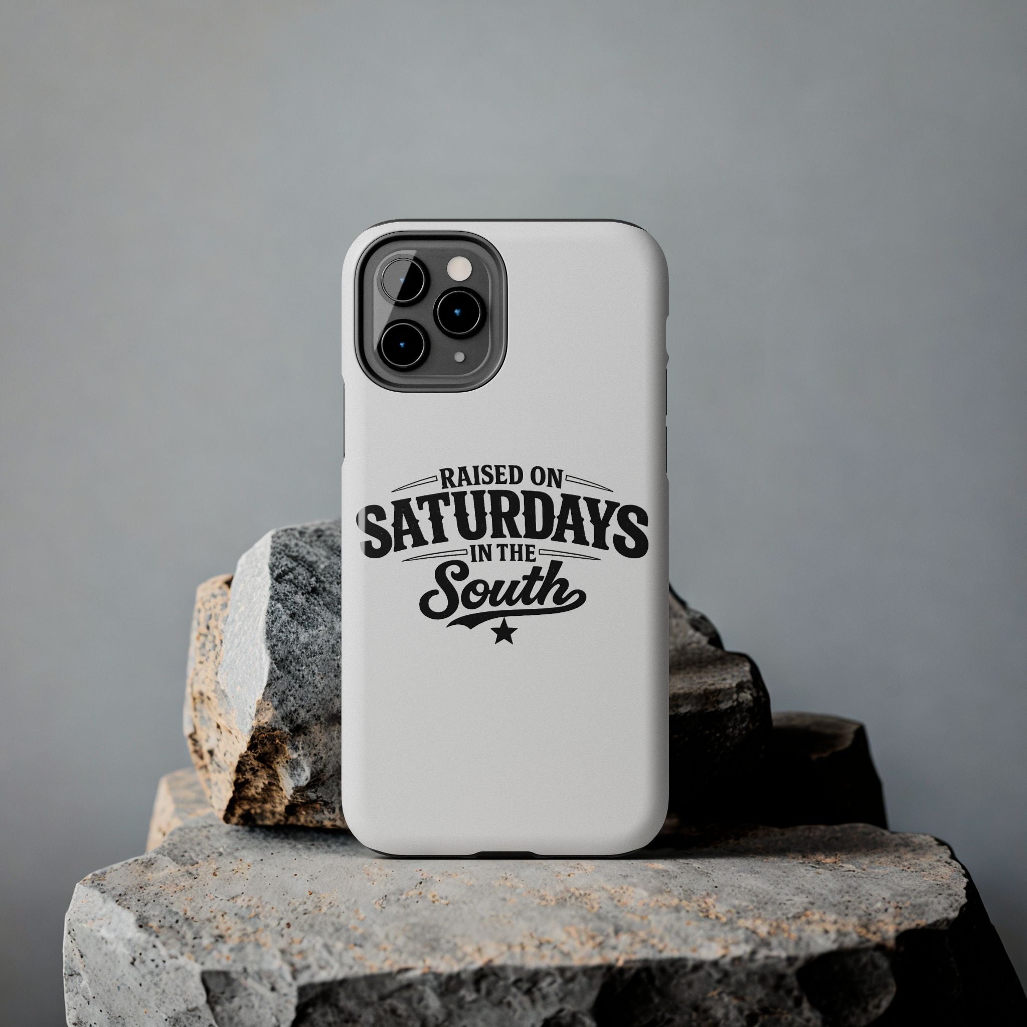 Raised On Saturdays In The South Phone Case-(white)