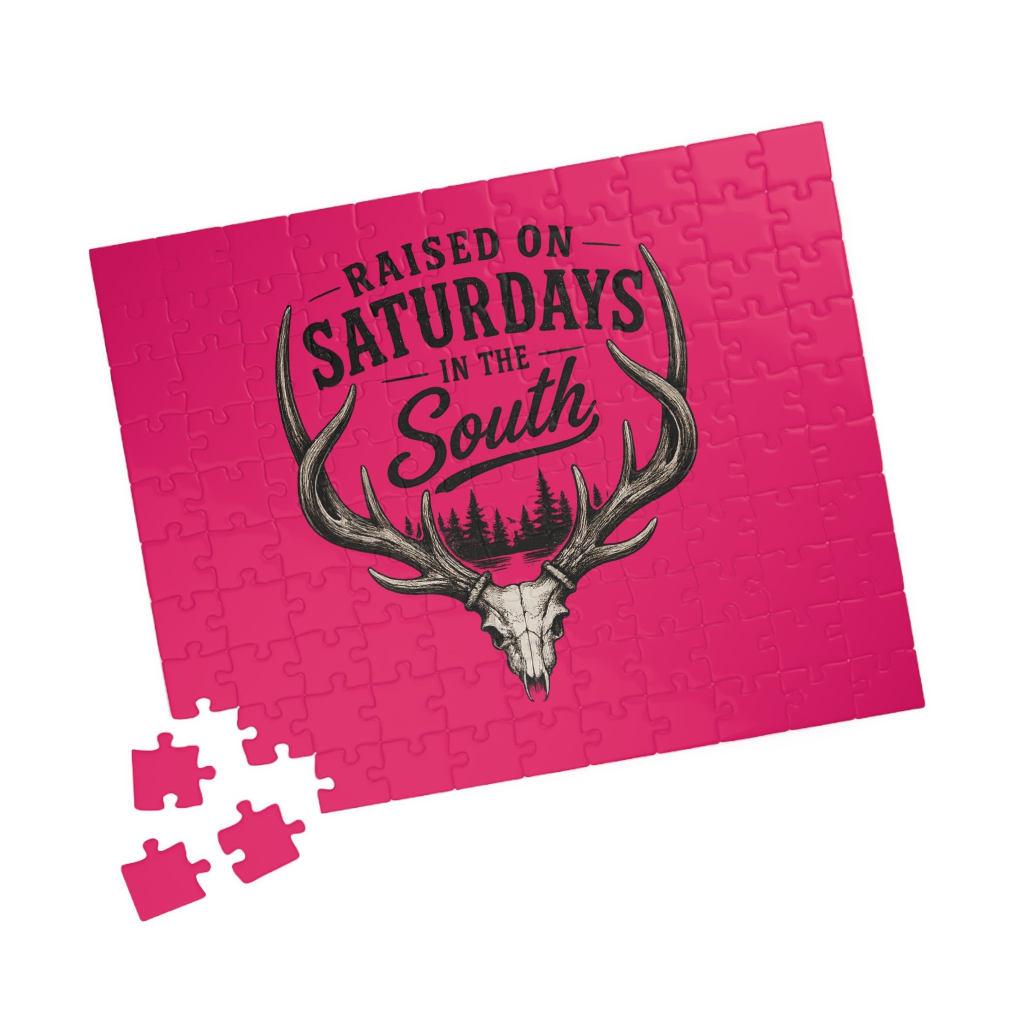 The Spreads Runs Deep In The Woods jigsaw puzzle-(pink)