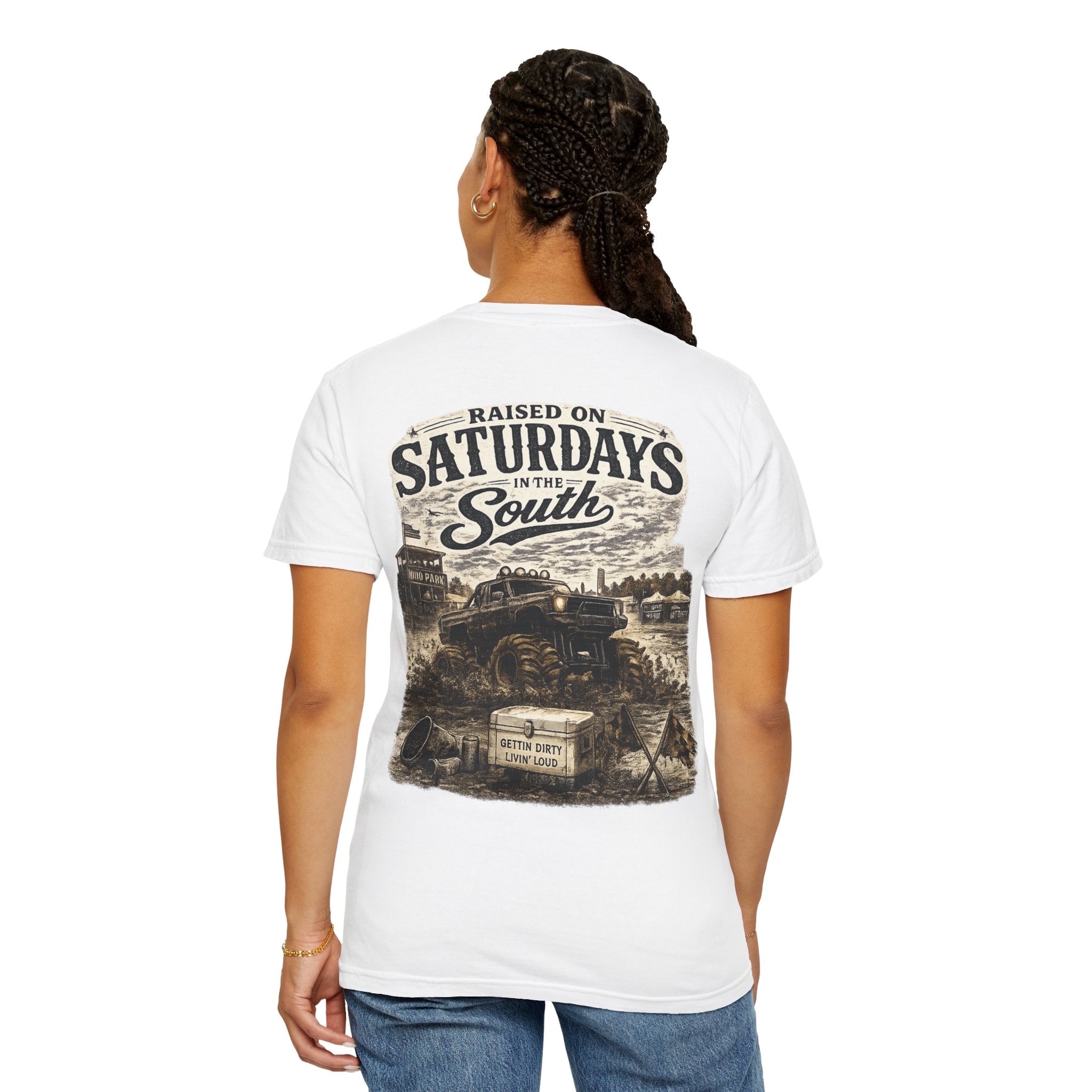 Raised On Saturdays In The South T-Shirt- Mud Park Saturdays