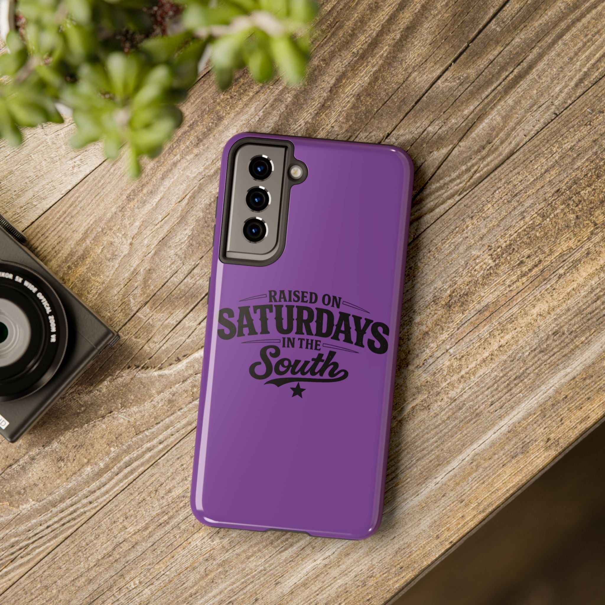 Raised On Saturdays In The South Phone Case-(purple)