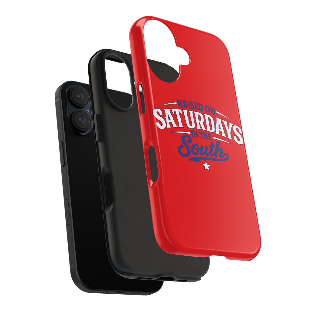 Raised On Saturdays In The South Phone Case-(red)