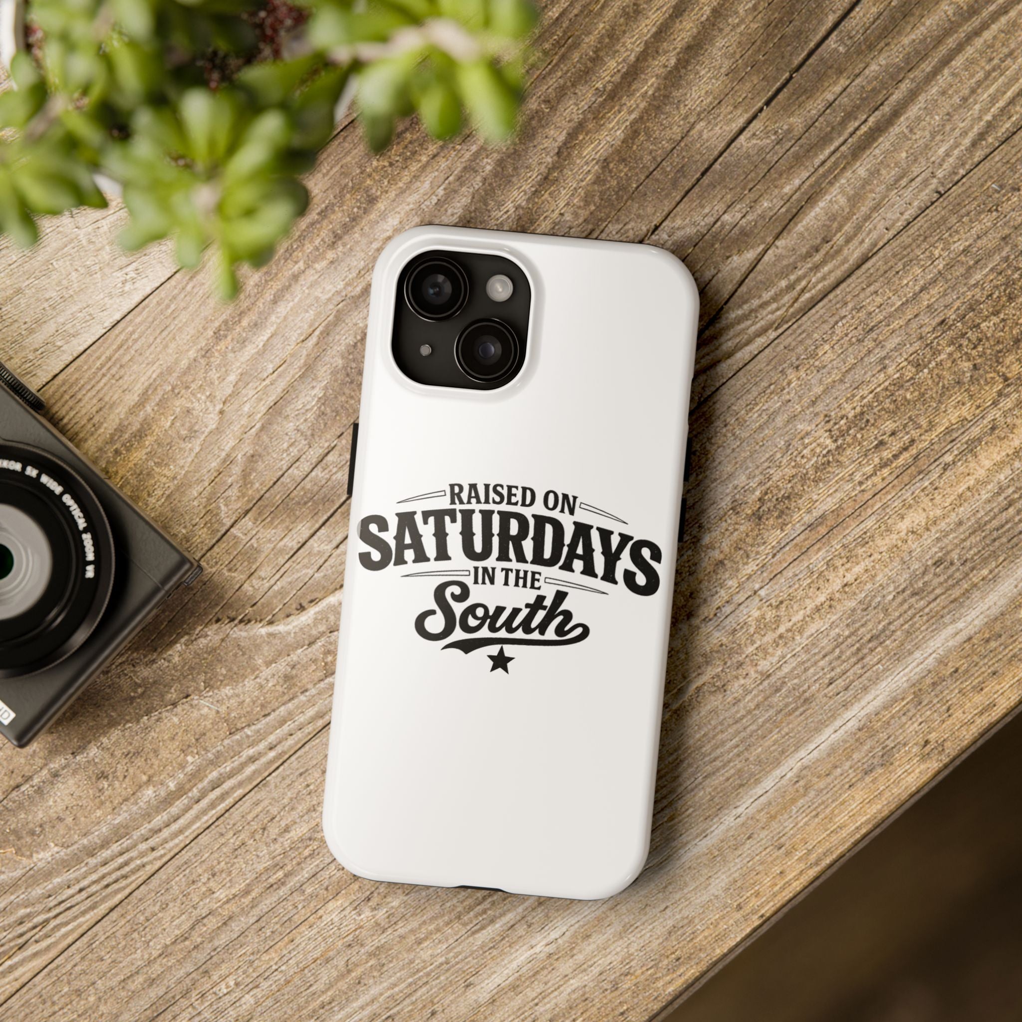 Raised On Saturdays In The South Phone Case-(white)