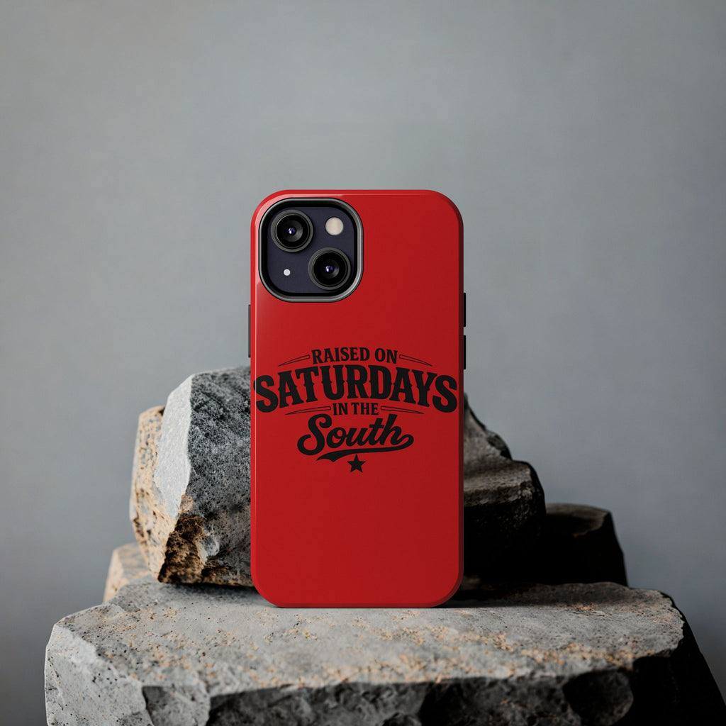 Raised On Saturdays In The South Phone Case-(red)