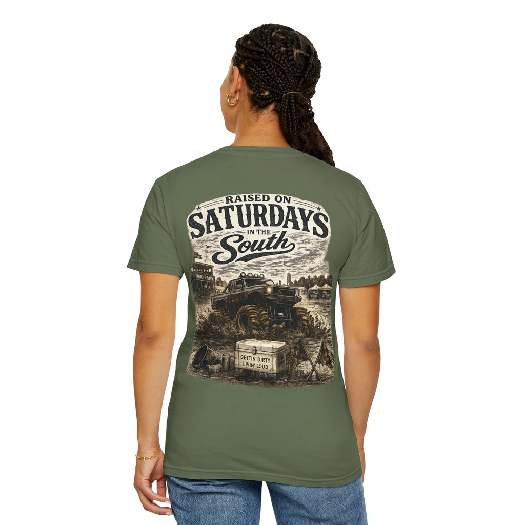 Raised On Saturdays In The South T-Shirt- Mud Park Saturdays