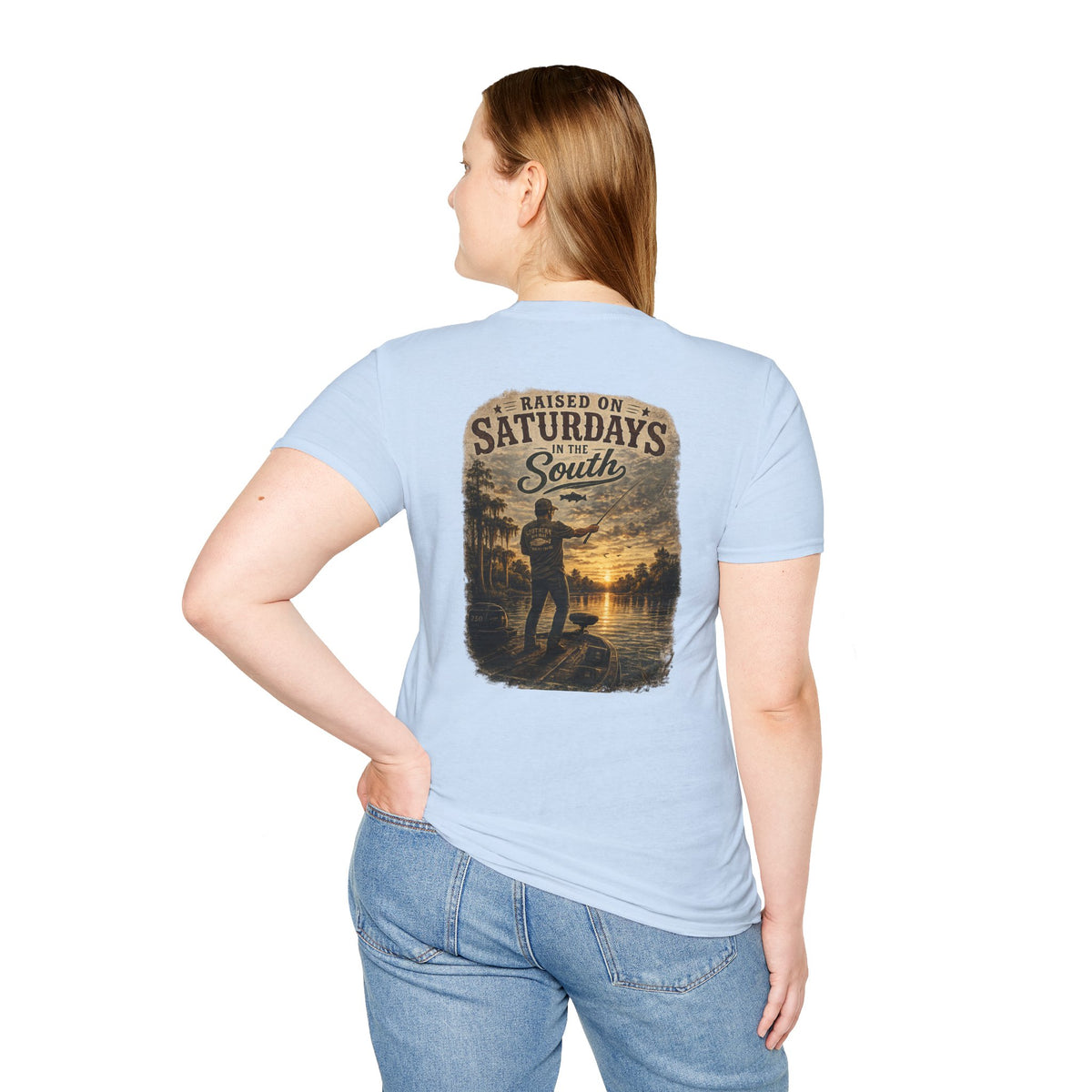 "Raised On Saturdays In The South" Vintage T-Shirt-Saturdays Are Made For Fishin