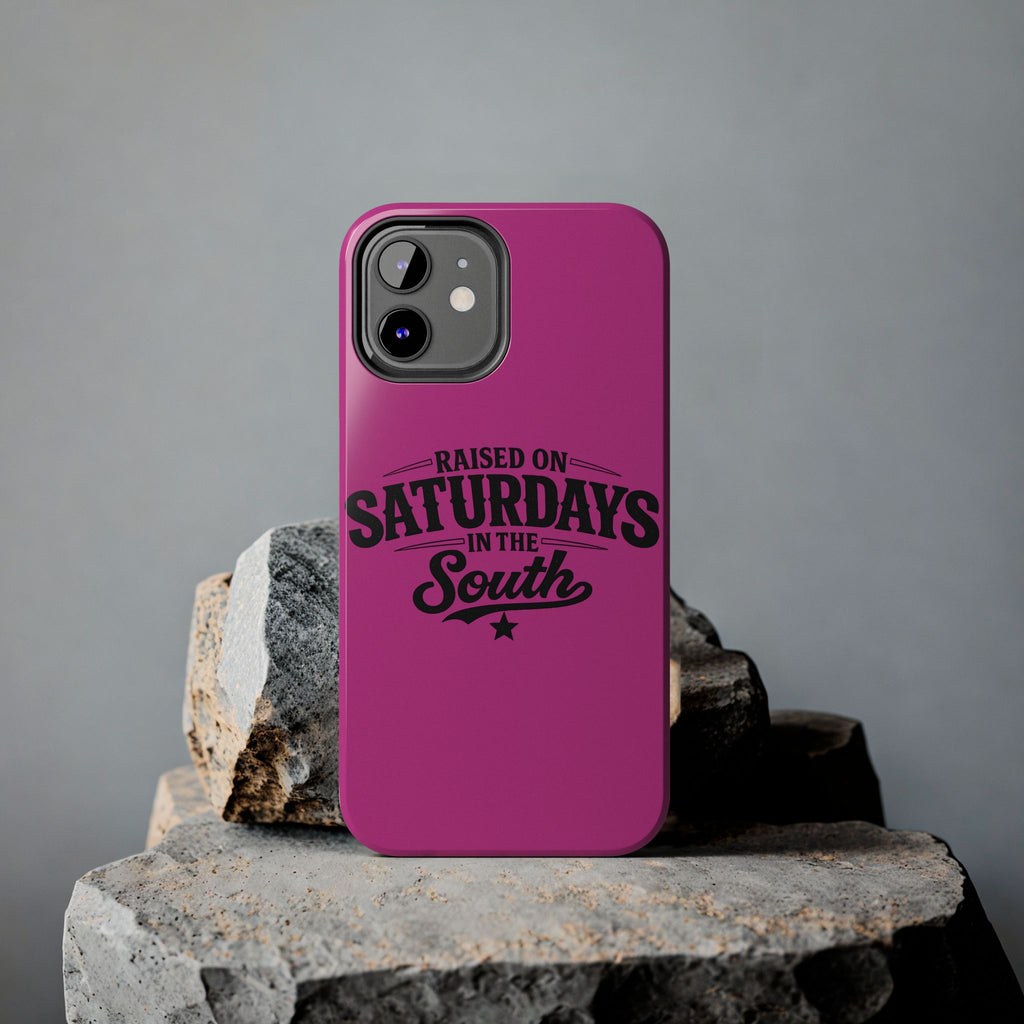 Raised On Saturdays In The South Phone Case-(pink)