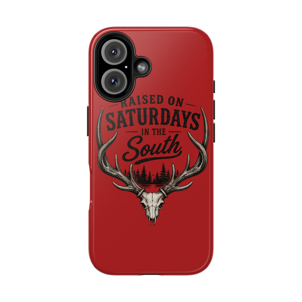 Raised On Saturdays In The South Phone Case-Spread Runs Deep In The Woods-(red)
