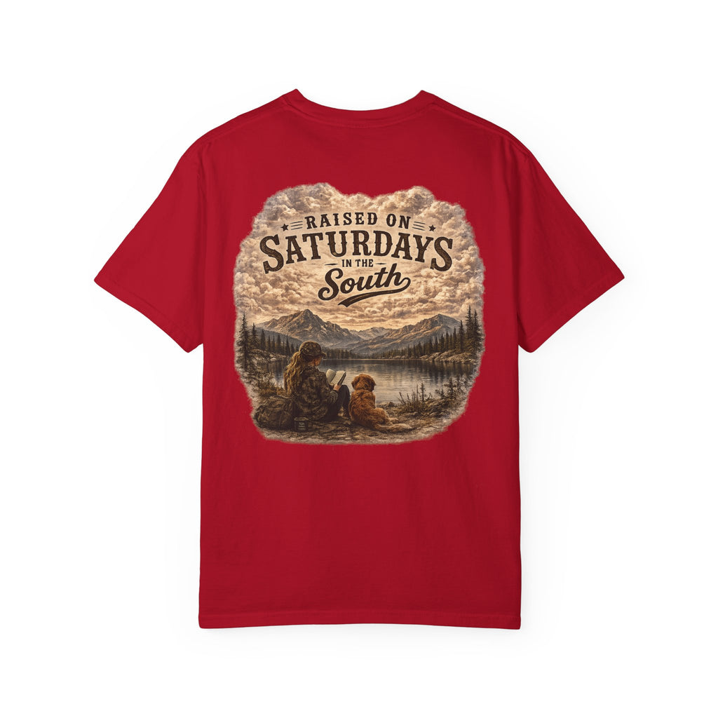 Raised On Saturdays In The South T-Shirt — Relaxing Saturday Morning In The Mountains