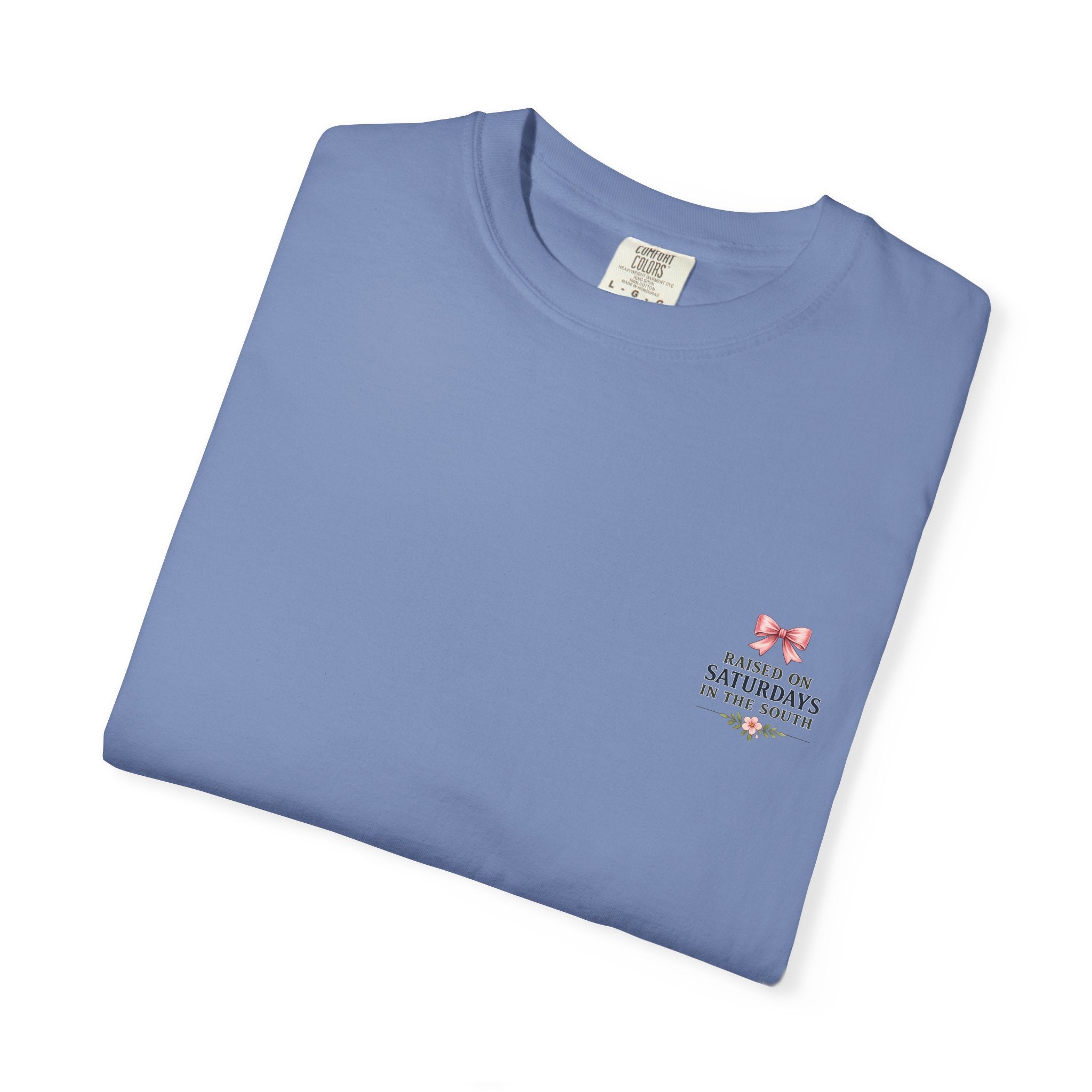 Raised On Saturdays In The South T-Shirt — Rustic Highland Cow