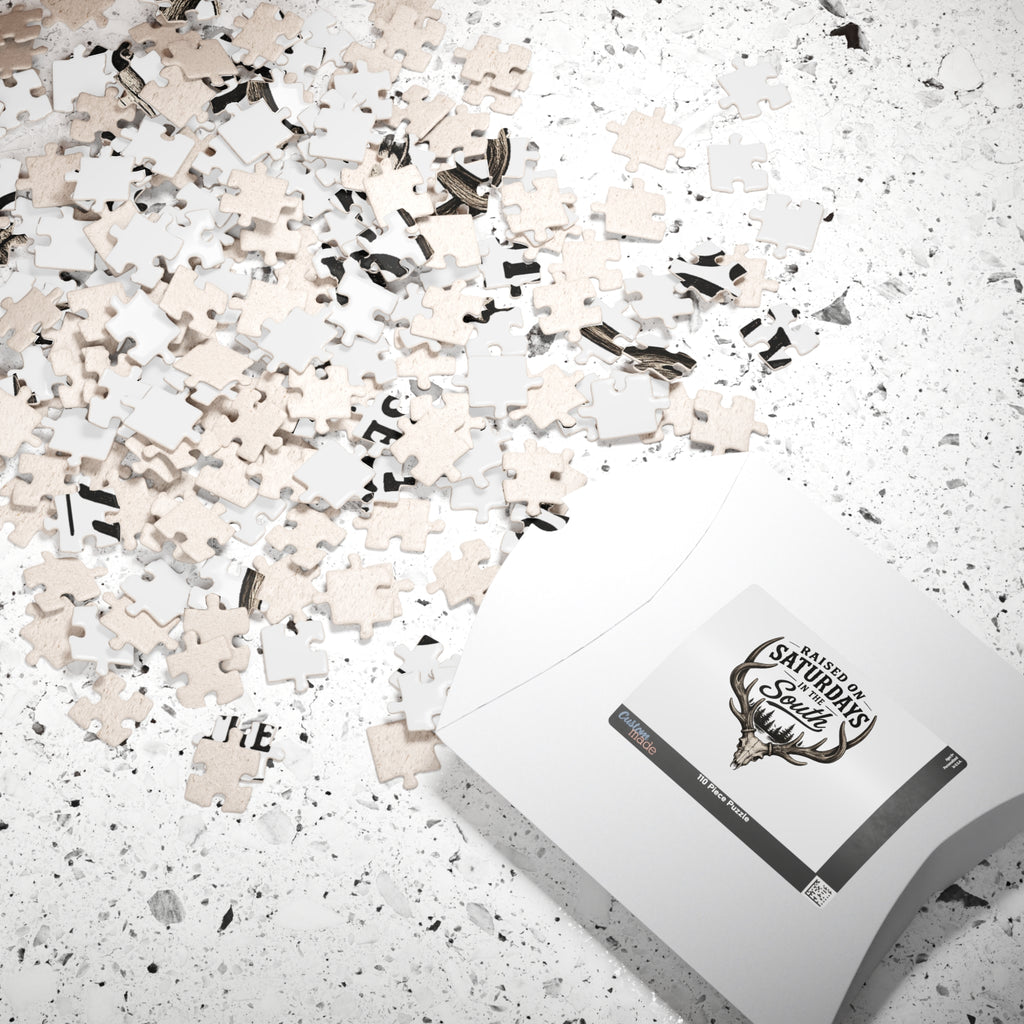 Raised On Saturdays In The South jigsaw puzzle-(white)