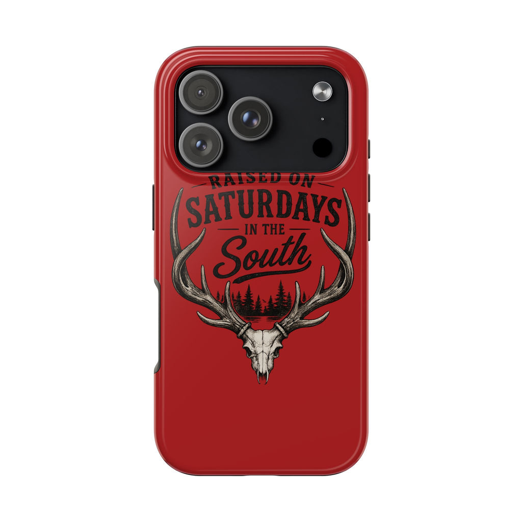 Raised On Saturdays In The South Phone Case-Spread Runs Deep In The Woods-(red)