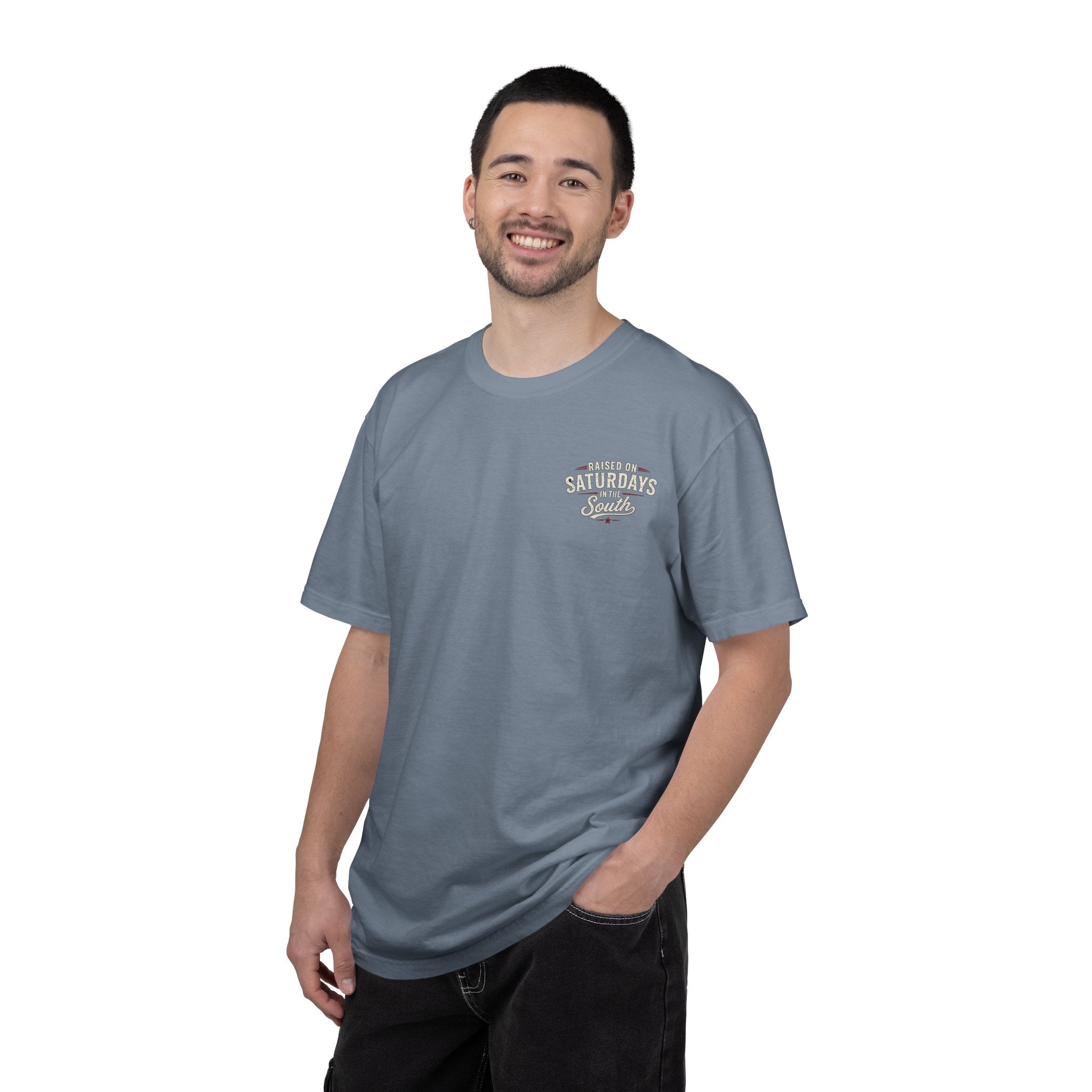 Raised On Saturdays In The South T-Shirt- Mud Park Saturdays