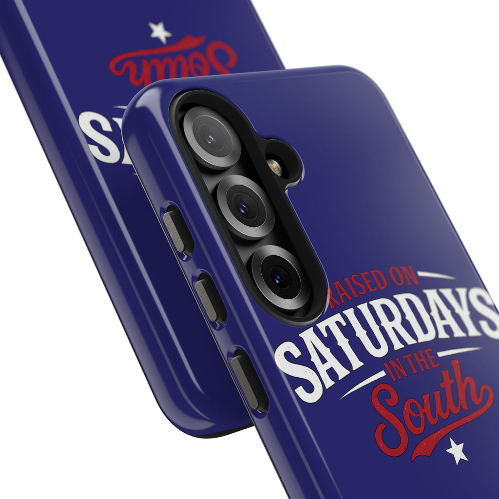 Raised on Saturdays in the South Phone Case-(blue)