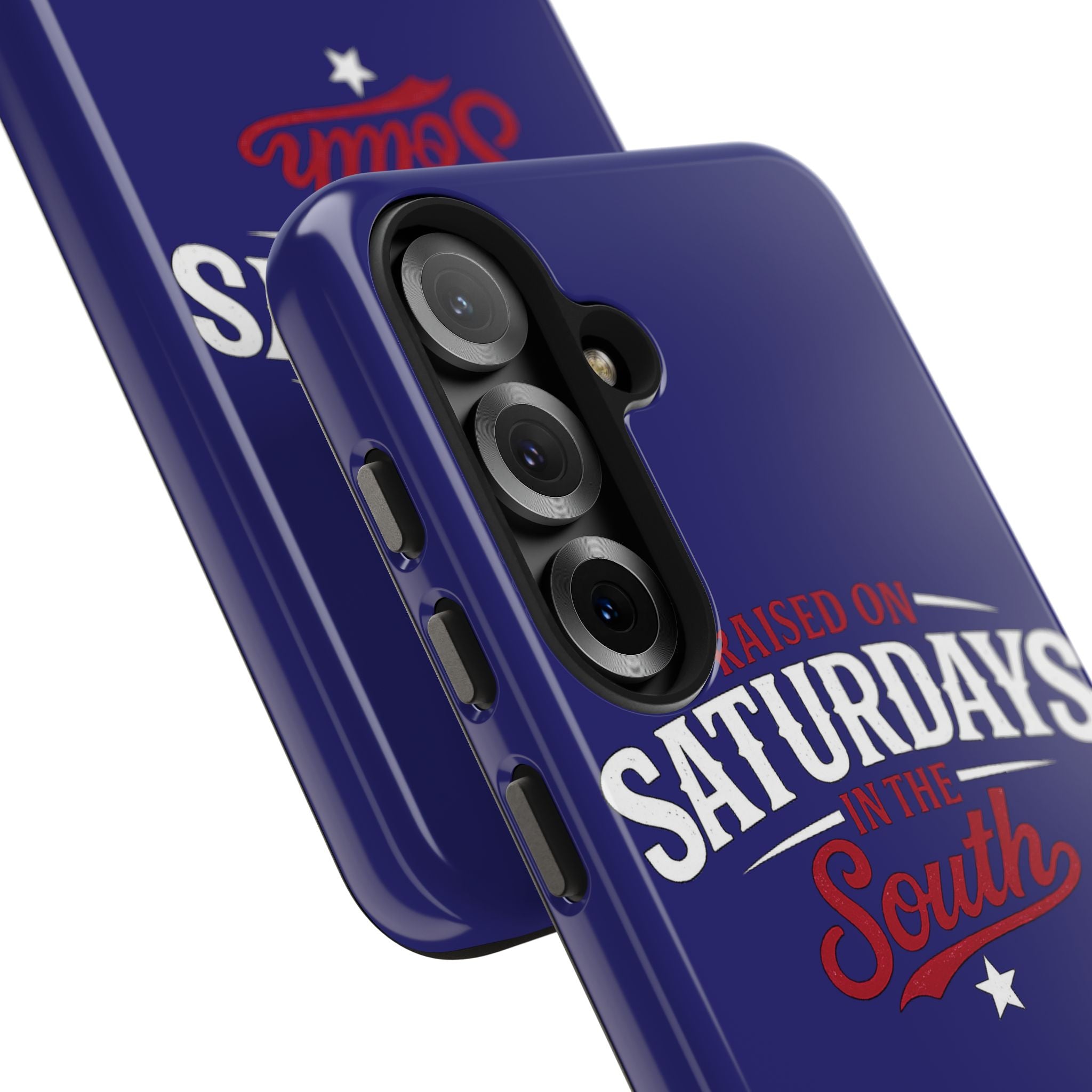 Raised on Saturdays in the South Phone Case-(blue)