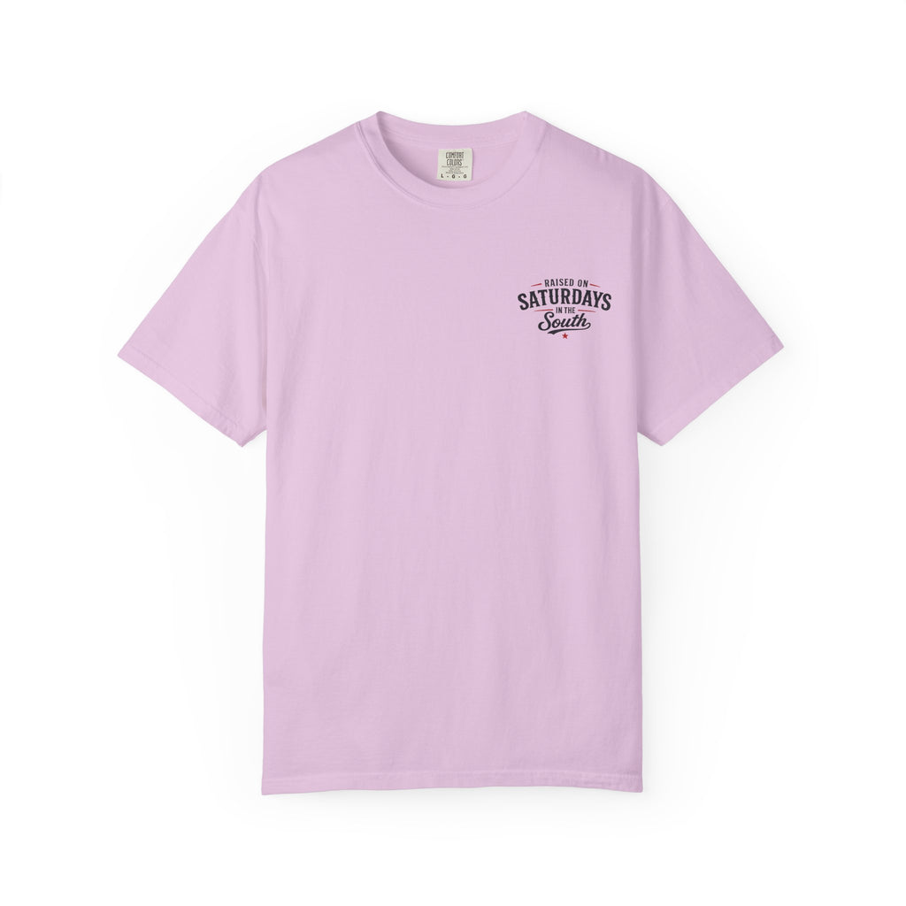 Raised On Saturdays In The South T-Shirt — Country Farm Girl Sunset